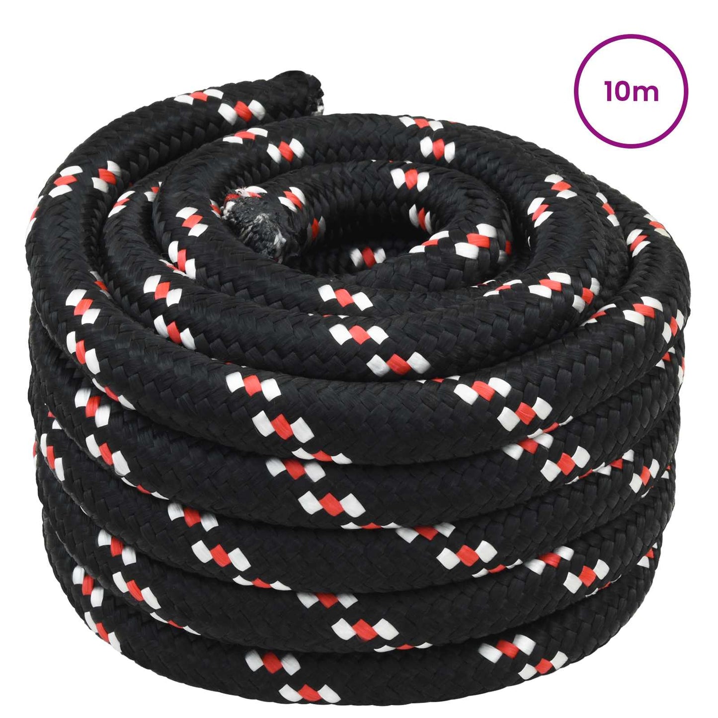 vidaXL Σχοινί Boat 3 mm 10 m Μαύρο και Κόκκινο PP