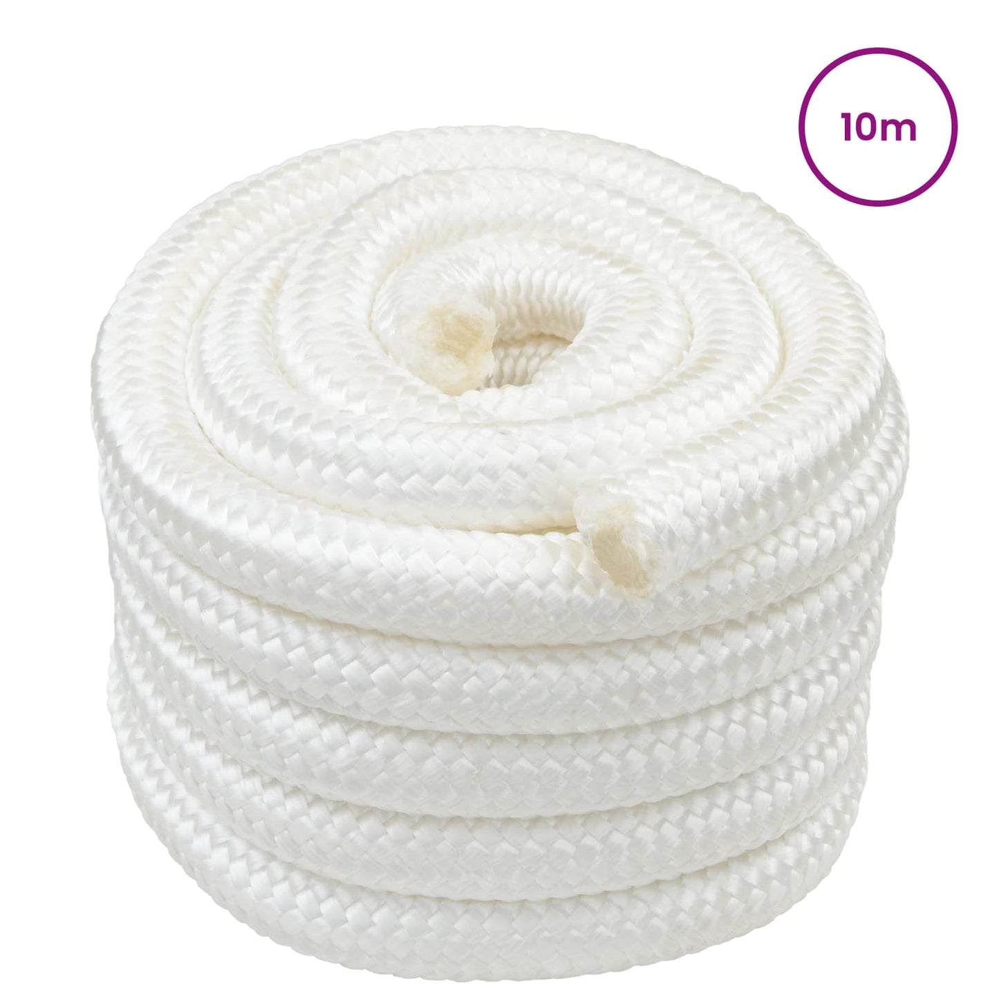vidaXL Σχοινί Boat 40 χιλ. 10 m Λευκό polypropylene