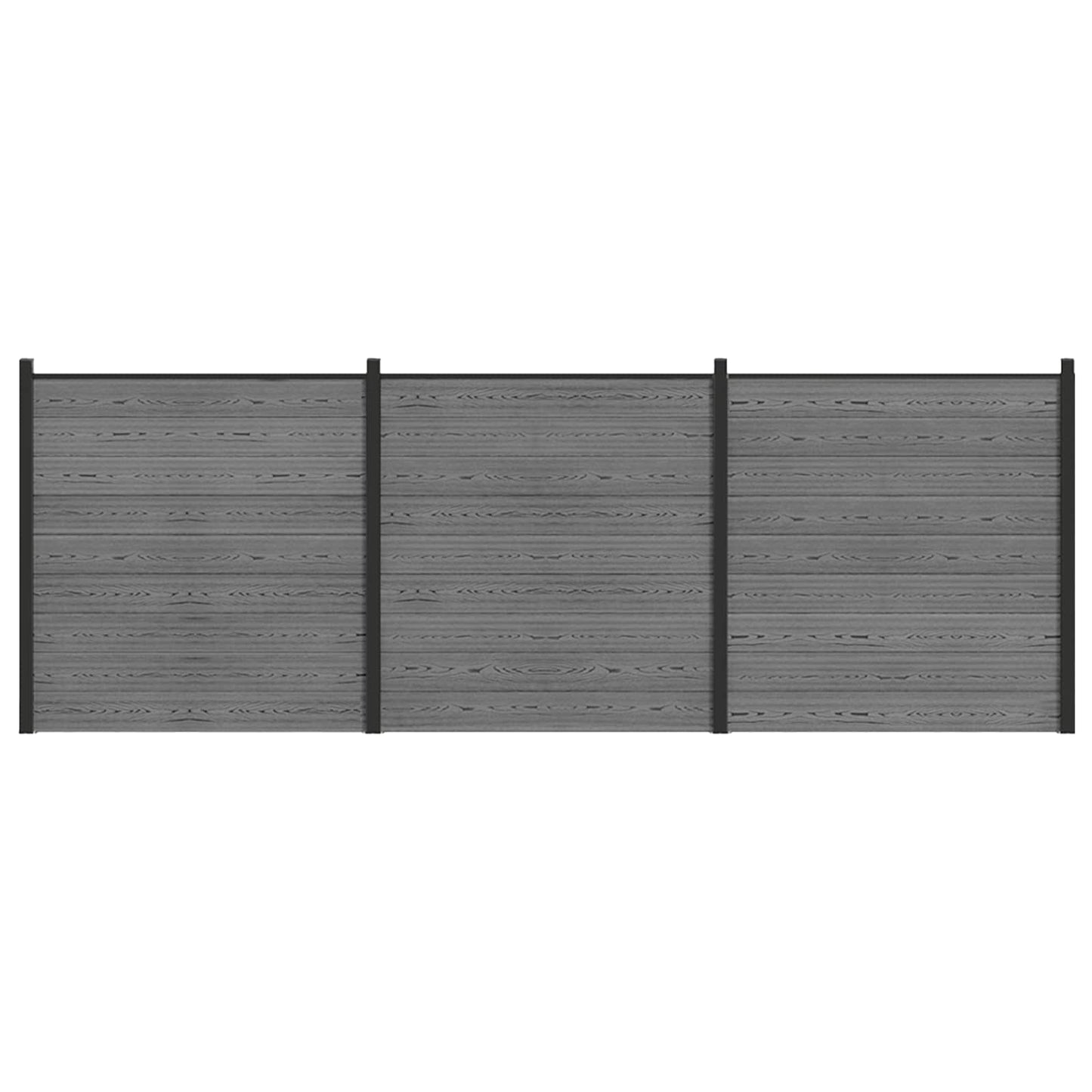 vidaXL Σετ Φράχτη 526 x 186 cm WPC και Αλουμίνιο Γκρι