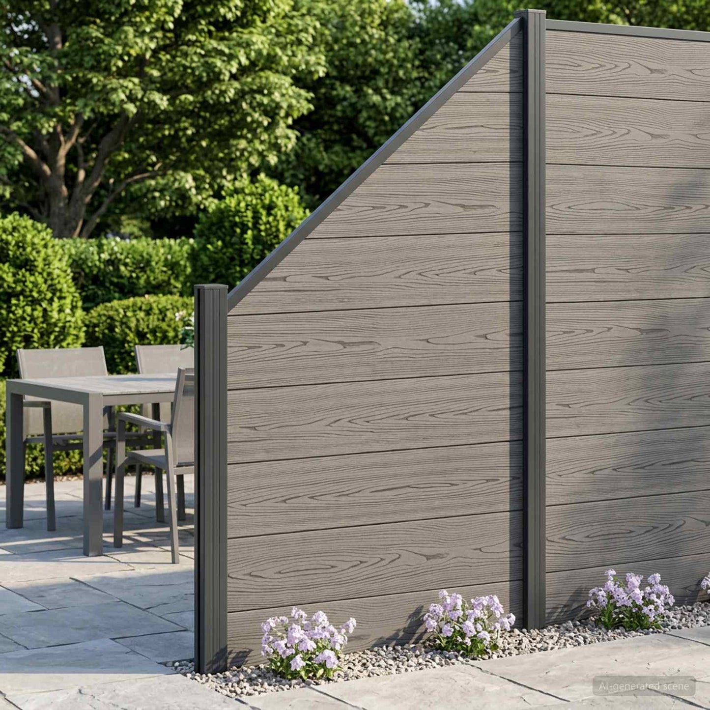 vidaXL Σετ Φράχτη 95 x 180 εκ. WPC και Αλουμίνιο Γκρι