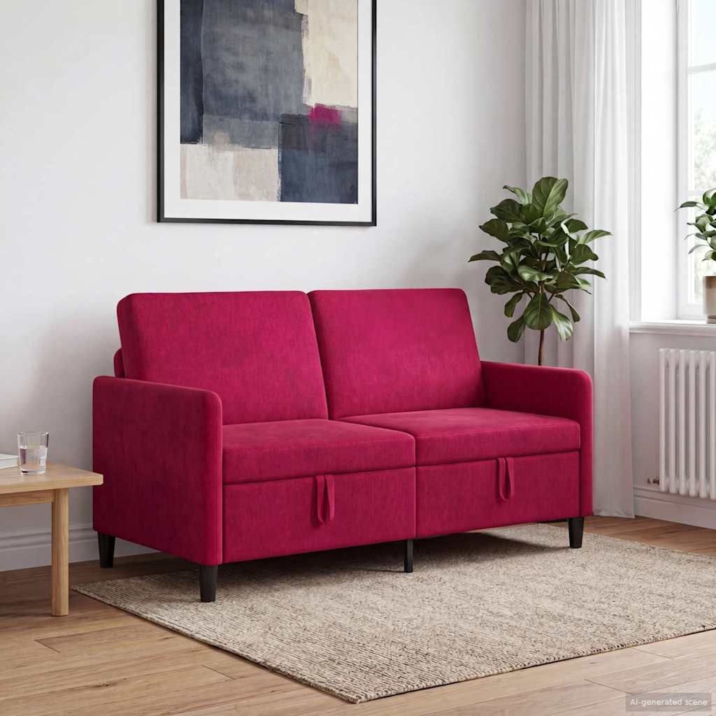 vidaXL Καναπές με Αποθήκευση 2-θέσιο Κόκκινο 152 x 78 x 87 εκ