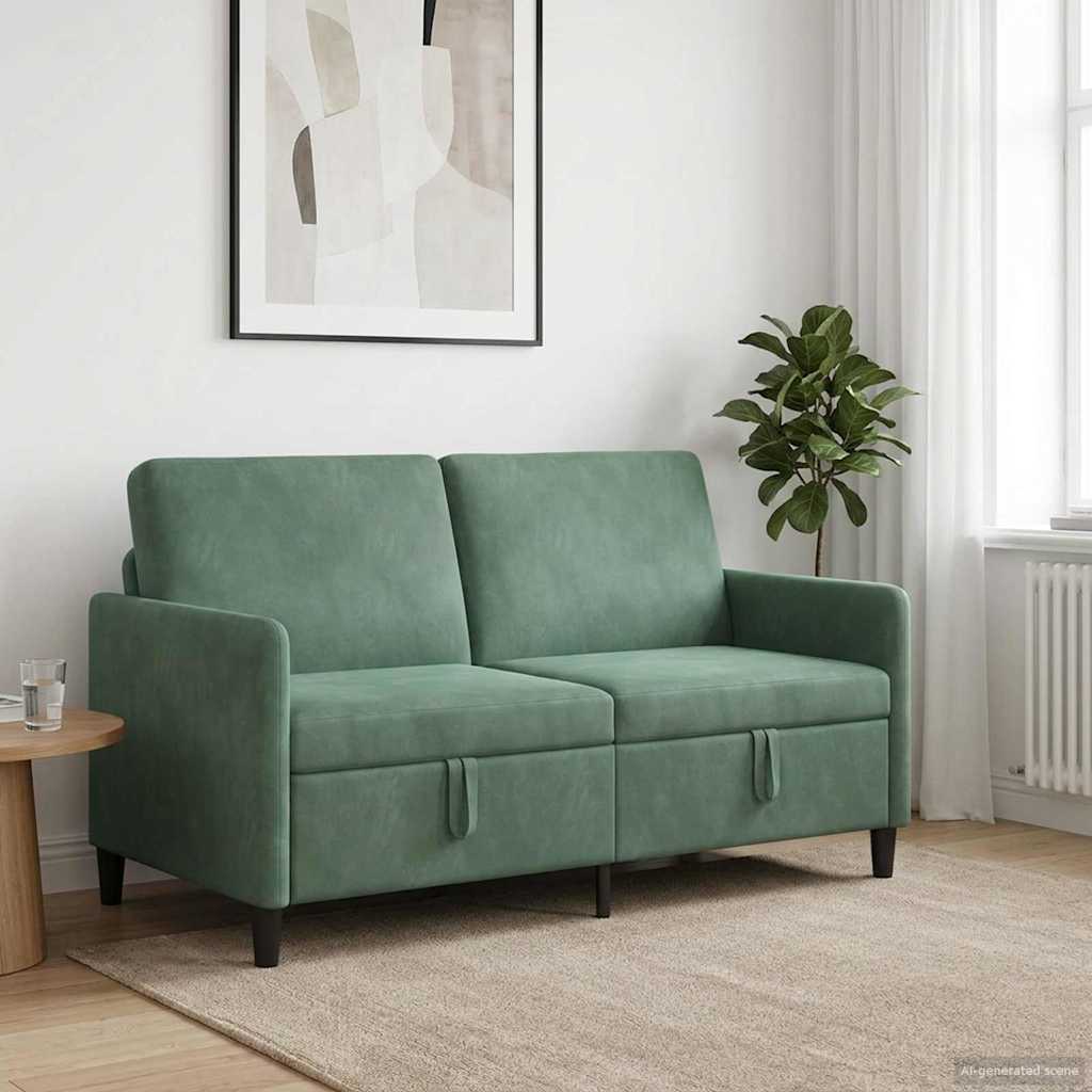 vidaXL Καναπές με Αποθήκευση 2-θέσιο Θαλασσί 152 x 78 x 87 εκ