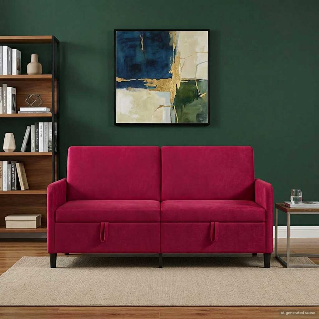 vidaXL Καναπές με Αποθήκευση 3-θέσιο Κόκκινο 172 x 78 x 87 εκ
