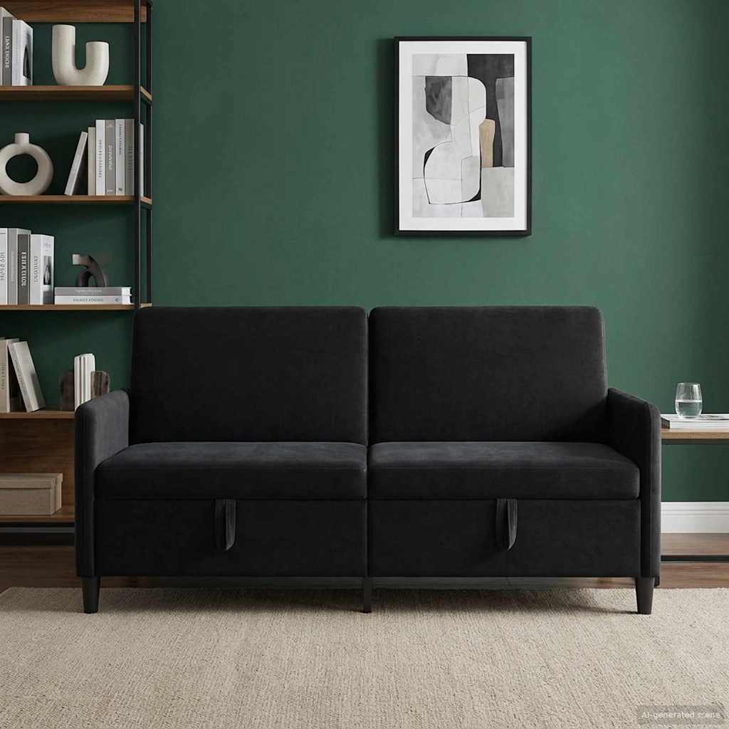 vidaXL Καναπές με Αποθήκευση 3-θέσιο Μαύρο 172 x 78 x 87 εκ