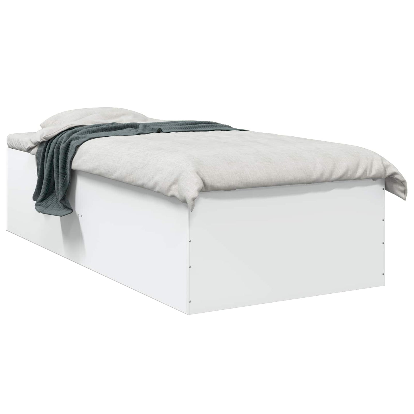 vidaXL Κρεβάτι δαπέδου Λευκό 80 x 200 cm Επεξεργασμένο Ξύλο