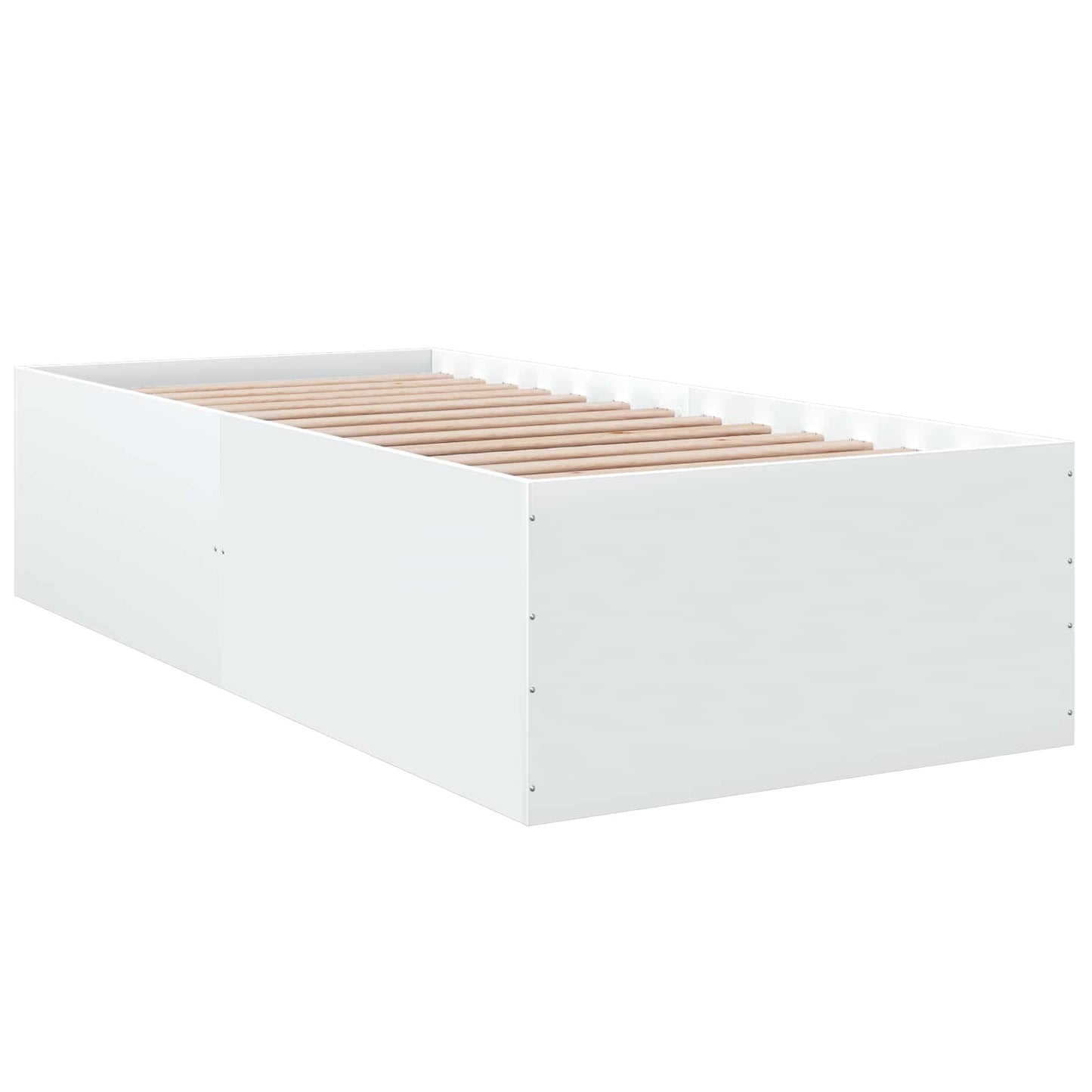 vidaXL Κρεβάτι δαπέδου Λευκό 80 x 200 cm Επεξεργασμένο Ξύλο