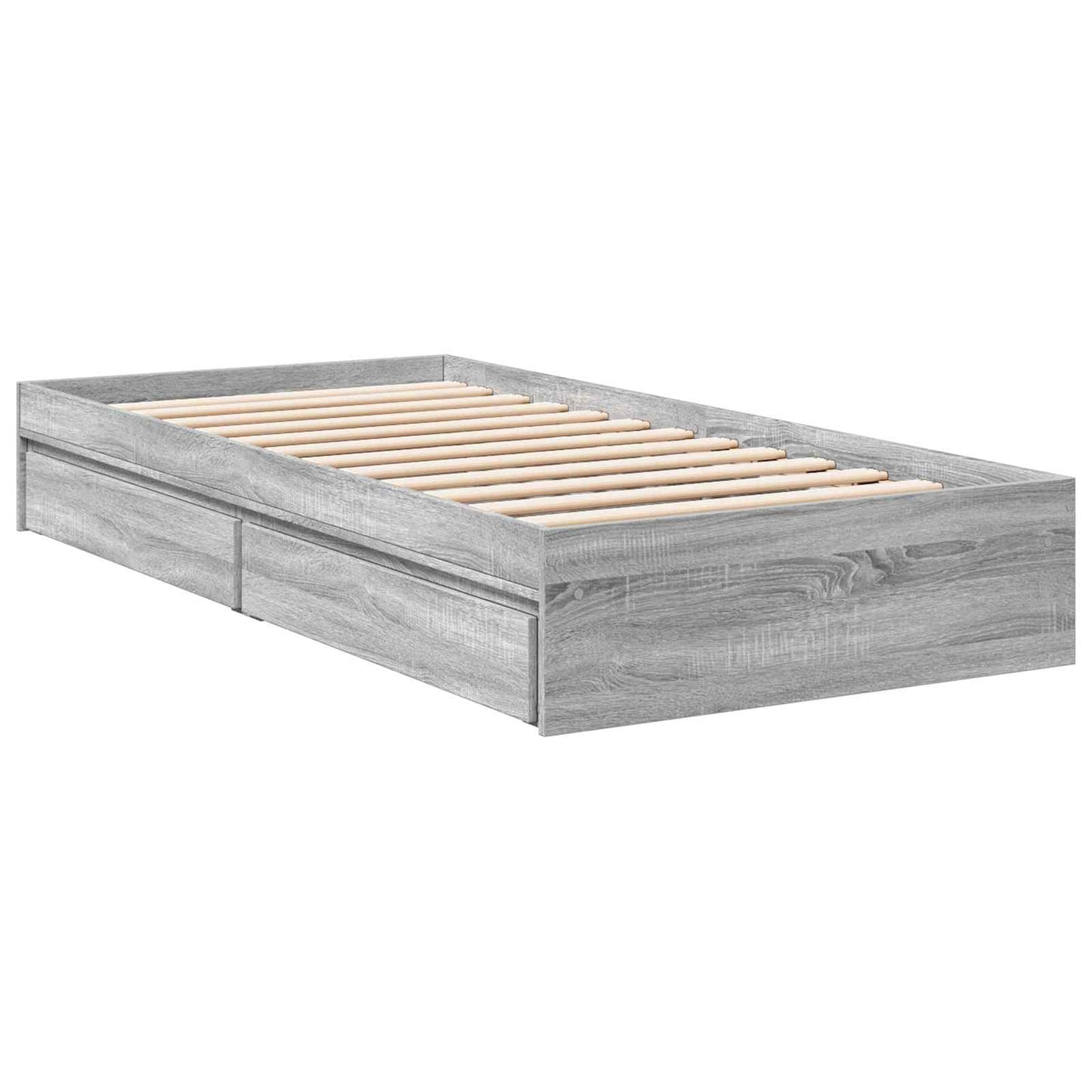 vidaXL Σκελετός κρεβατιού με αποθήκευση Γκρι Sonoma 80 x 200 cm