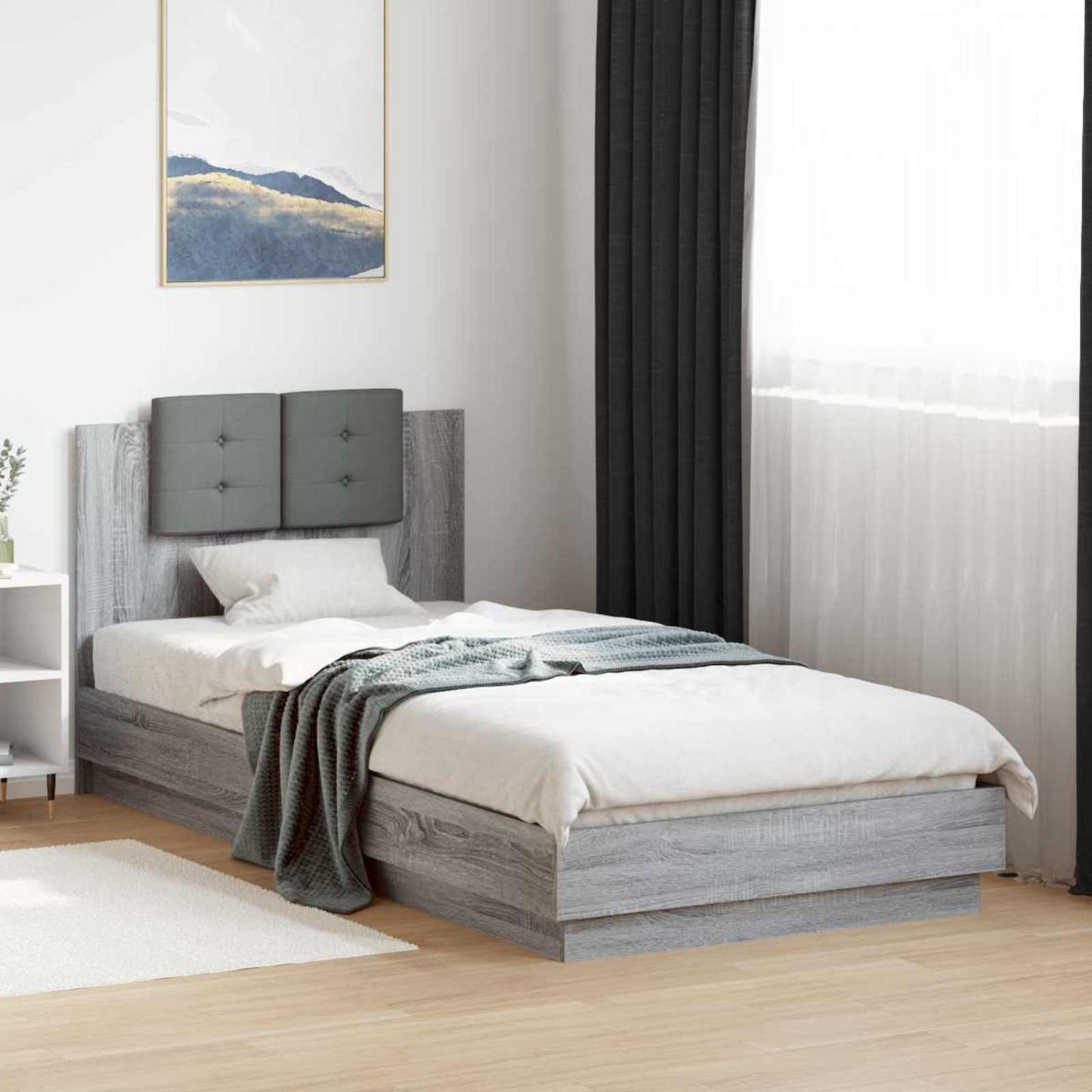 vidaXL Κρεβάτι με Κεφαλάρι Γκρι Sonoma Επεξεργασμένο Ξύλο