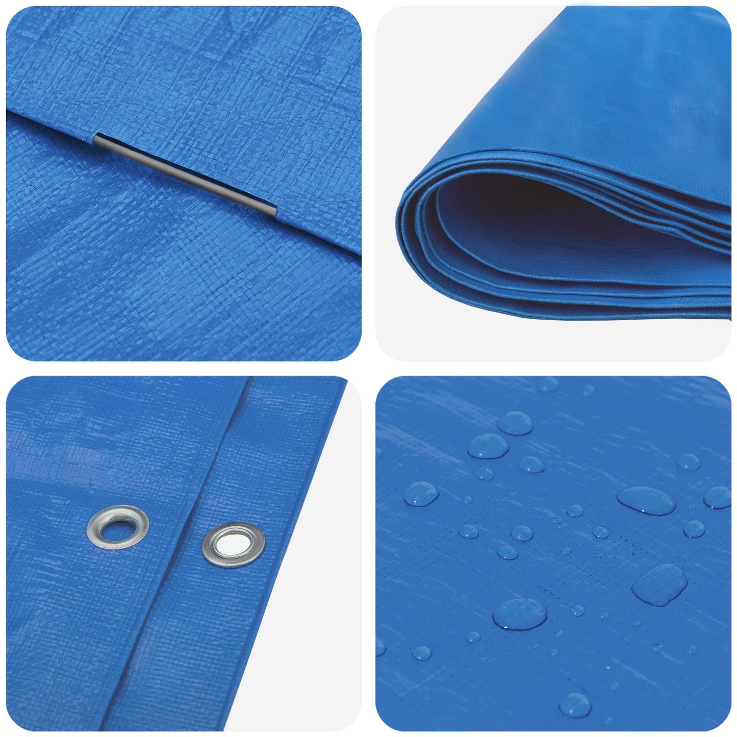 vidaXL Τεντόπανα με Θηλιές Μπλε 3 x 4 μ 180 gsm PE