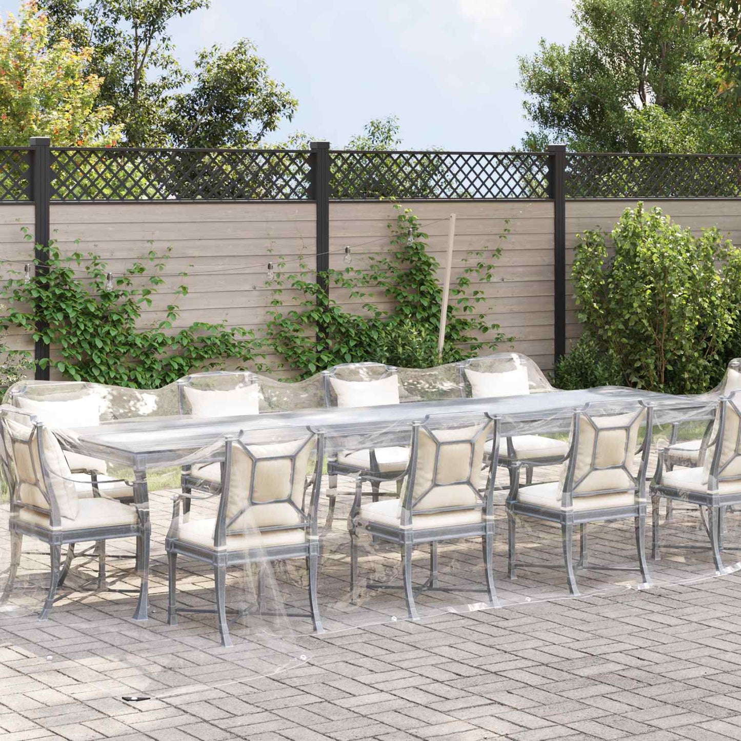 vidaXL Μουσαμάς 350 gsm Διαφανές 5 x 7 m PVC
