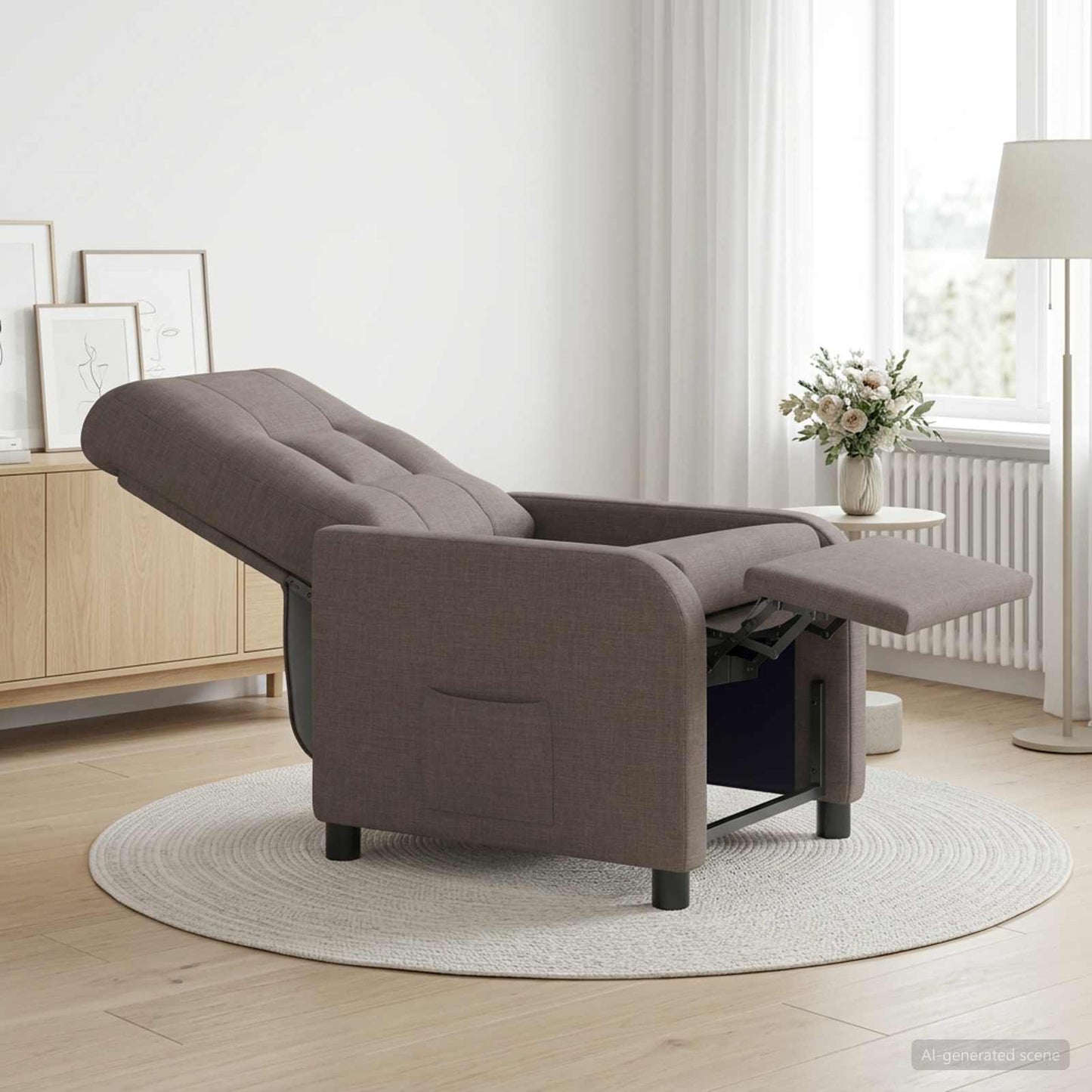 vidaXL Αναπαυτική Καρέκλα Taupe Ύφασμα