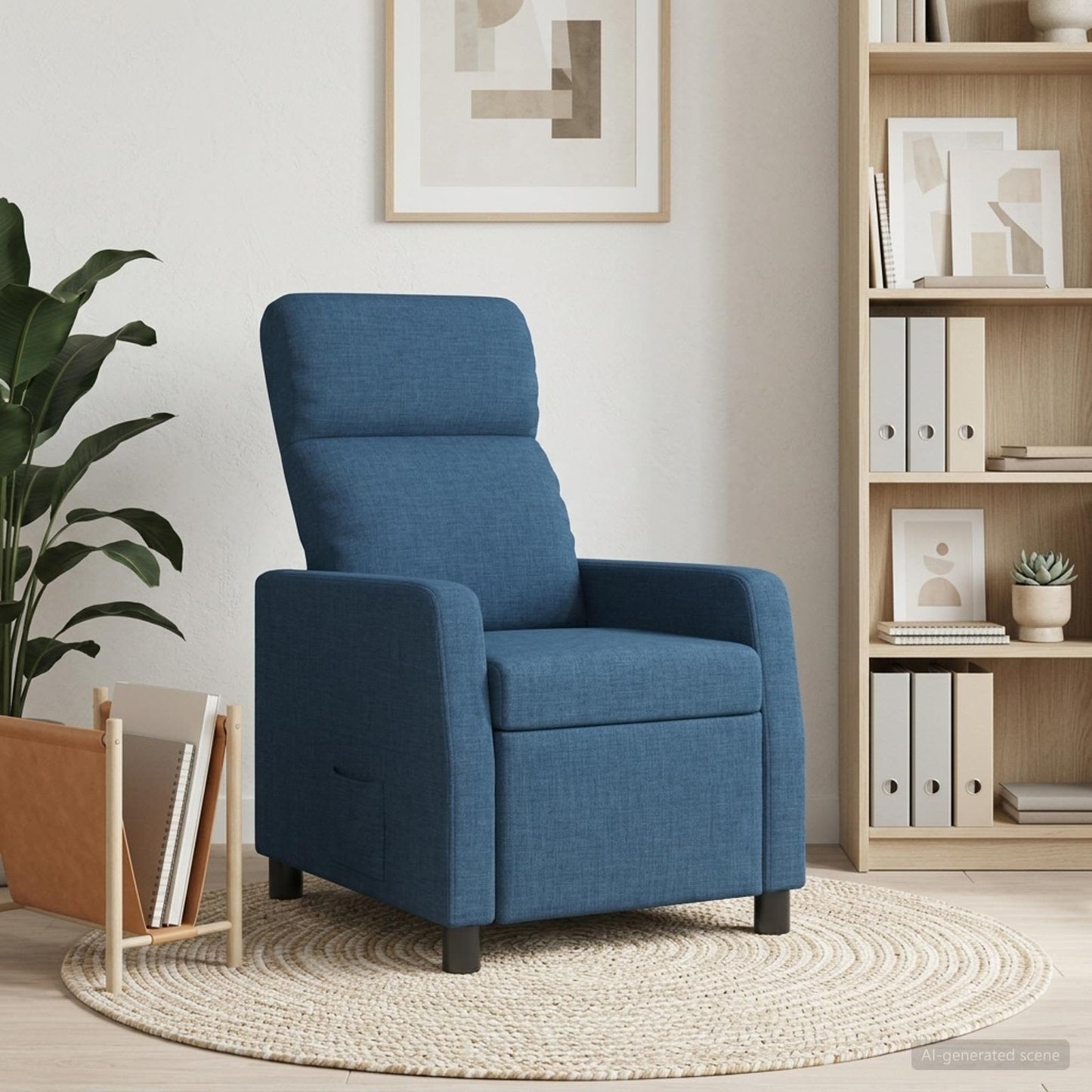 vidaXL Αναπαυτική Καρέκλα Μπλε Ύφασμα