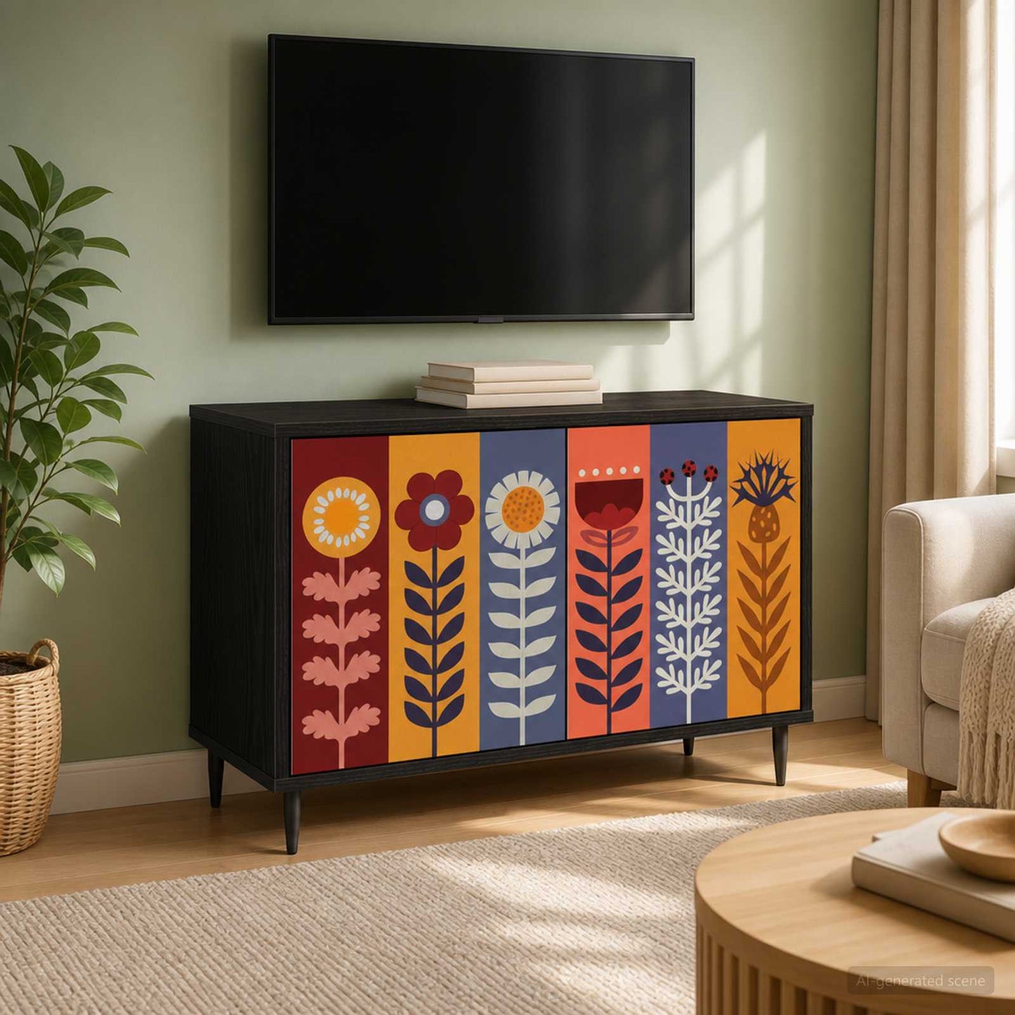 vidaXL Ντουλάπι TV ESSEN 69 x 33 x 50,5 εκ. Μαύρη Δρυς