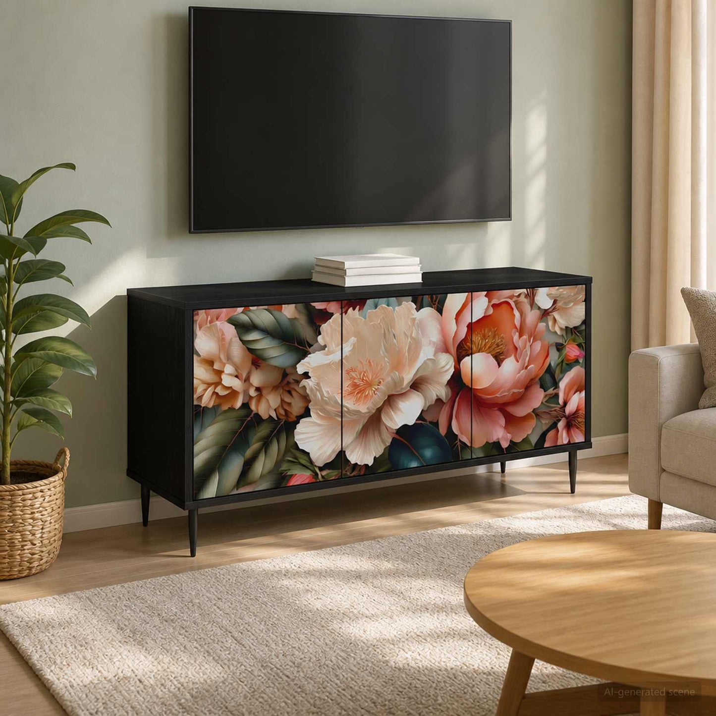 vidaXL Ντουλάπι TV BORNE 102 x 33 x 51 εκ Μαύρη Δρυς