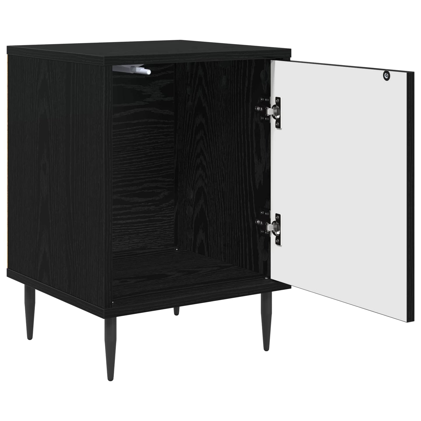vidaXL Κομοδίνο AACHEN Μαύρη Δρυς 36 x 33 x 51 εκ. Επεξεργασμένο Ξύλο