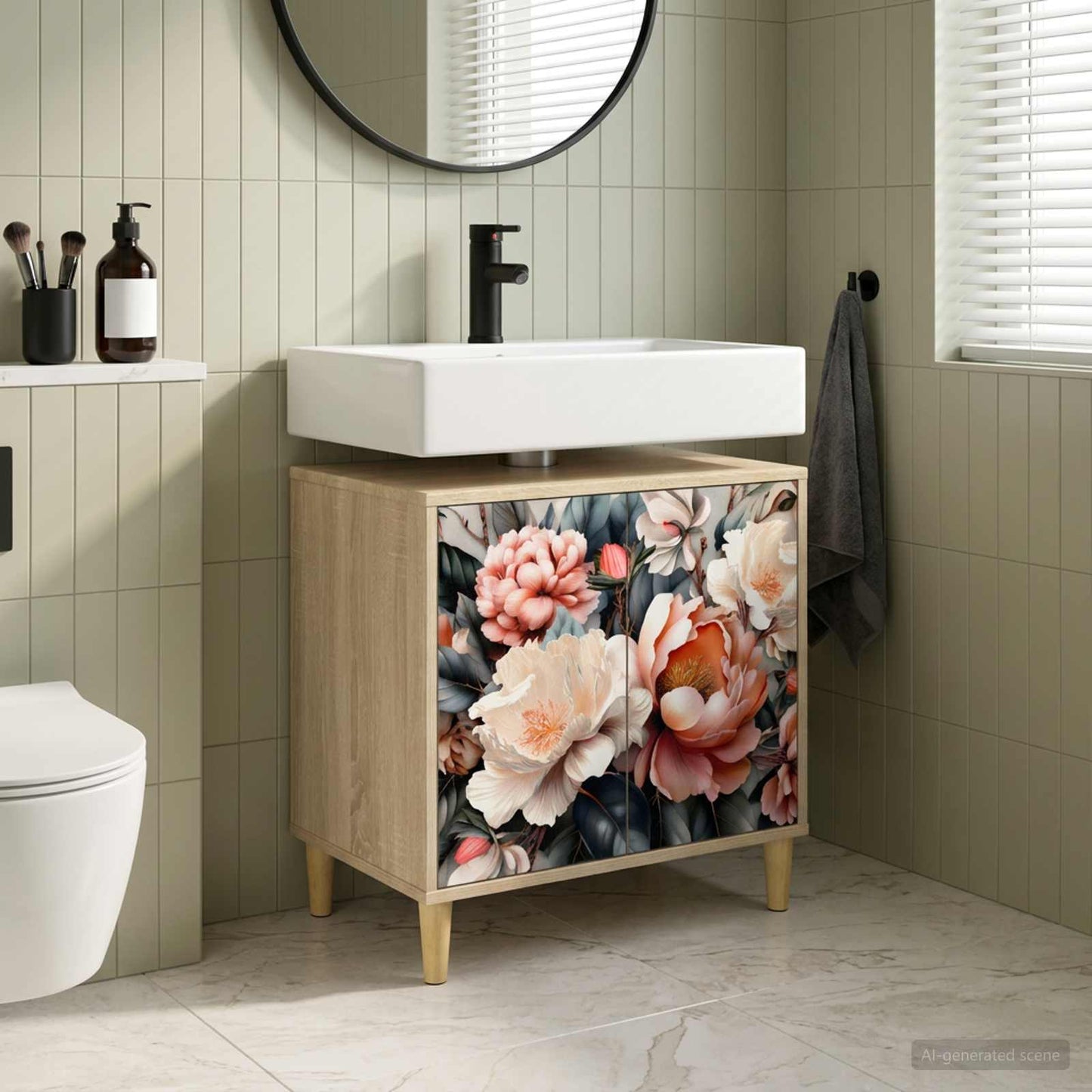 vidaXL Ντουλάπι Μπάνιου BORNE Sonoma 60 x 40 x 60 εκ