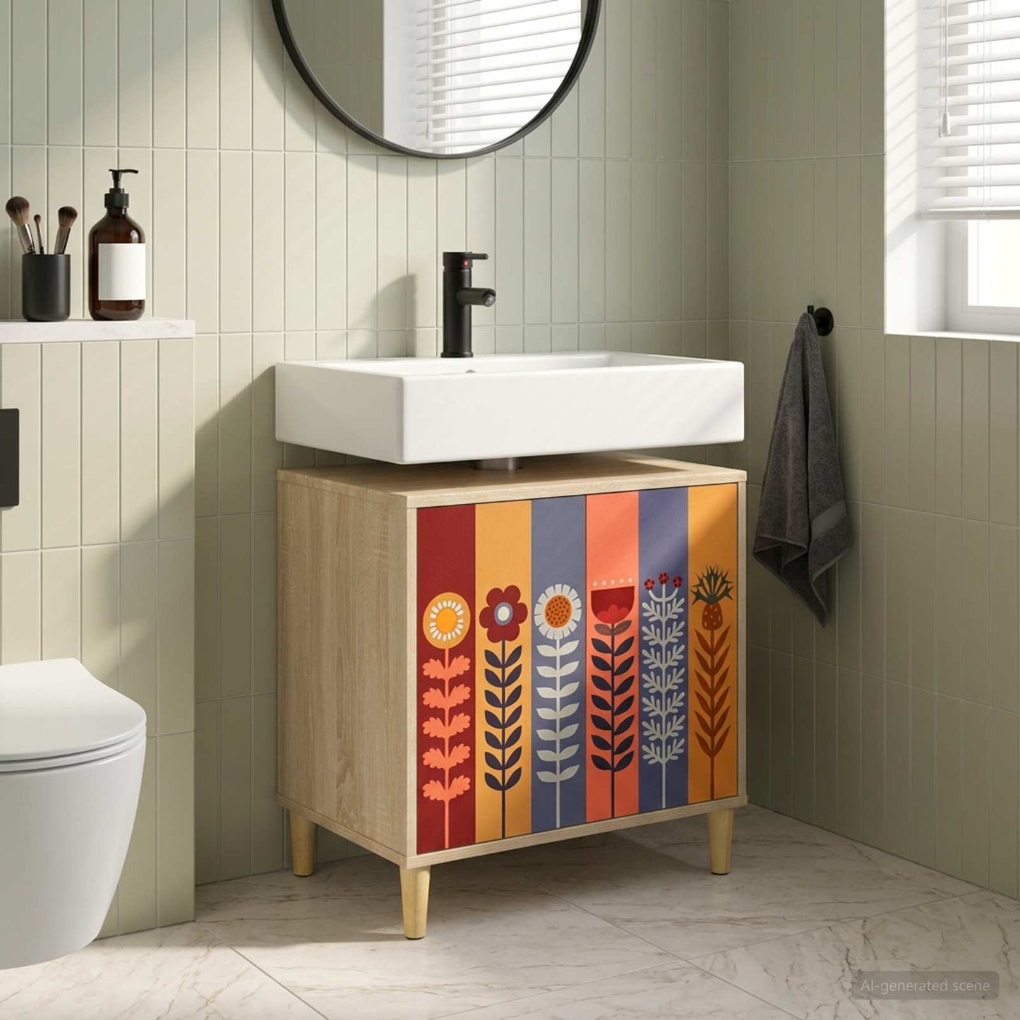 vidaXL Ντουλάπι Μπάνιου ESSEN Sonoma 60 x 40 x 60 εκ