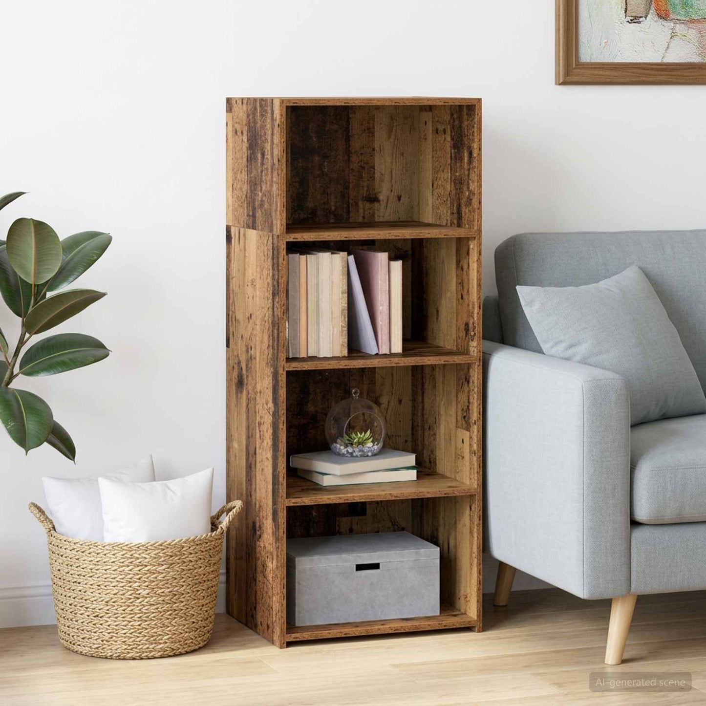 vidaXL Highboard Παλαιωμένο ξύλο 50 x 41 x 124 εκ. Επεξεργασμένο Ξύλο