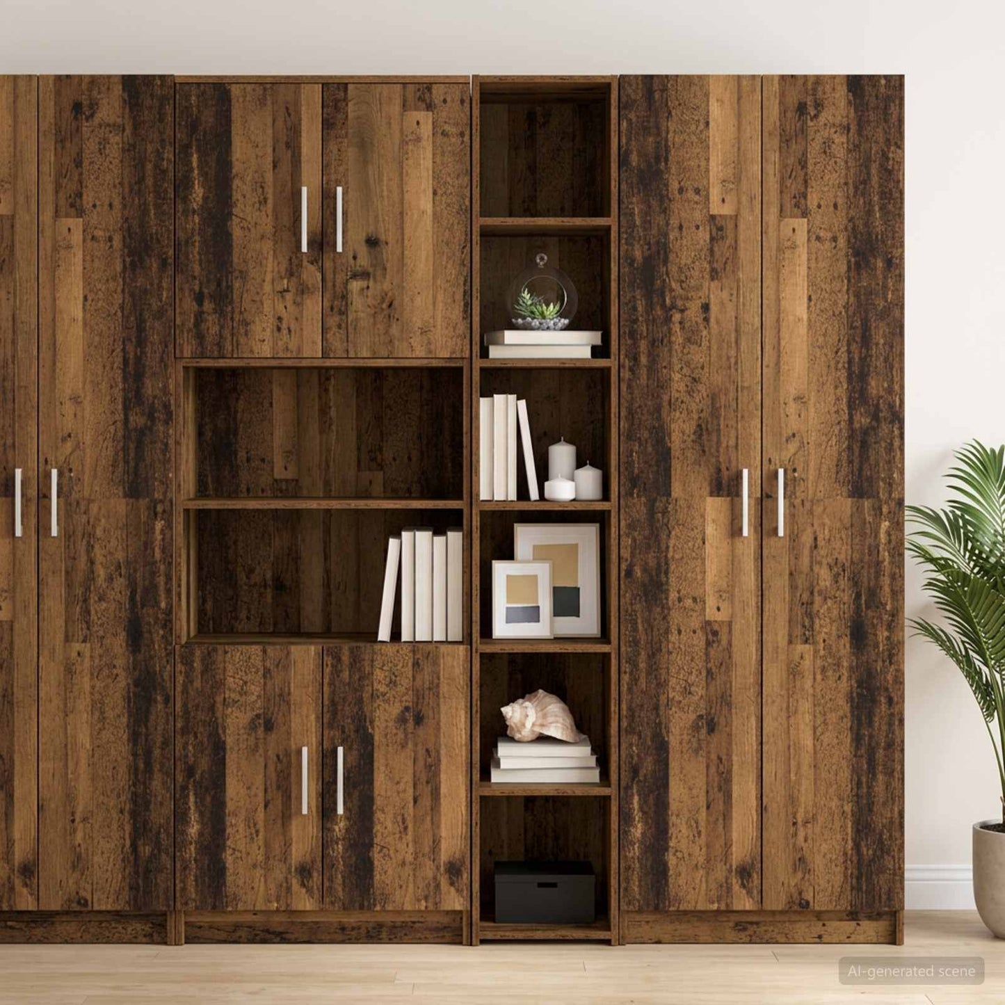 vidaXL Highboard Παλαιωμένο ξύλο 30 x 41 x 185 εκ. Επεξεργασμένο Ξύλο