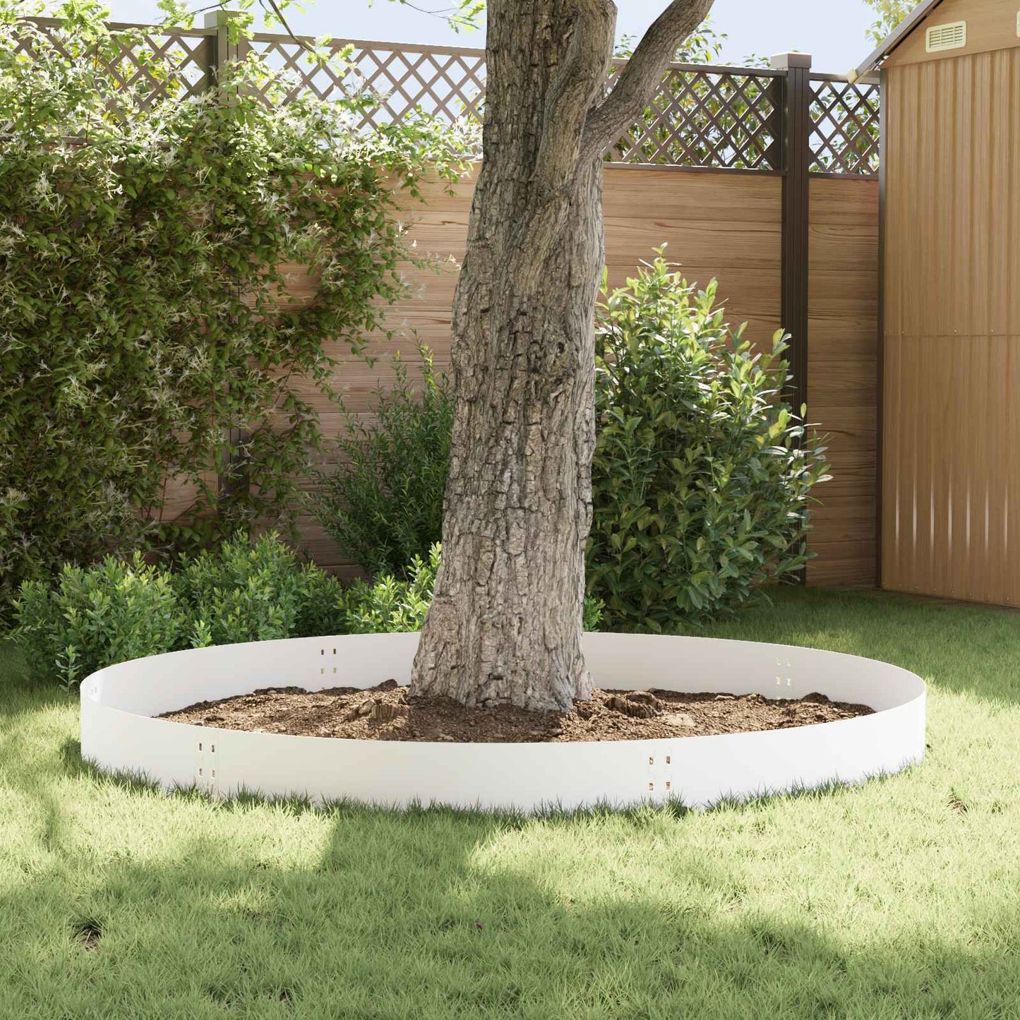vidaXL Περίγραμμα γκαζόν 10 τμχ. 100 x 25 cm Ατσάλι Λευκό