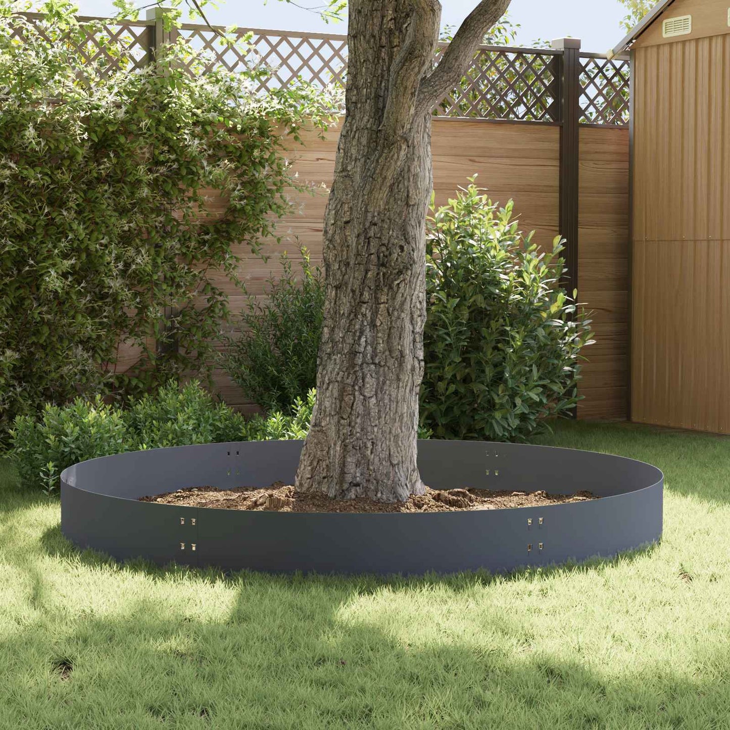vidaXL Περίγραμμα γκαζόν 10 τμχ. 100 x 30 cm Ατσάλι Ανθρακί