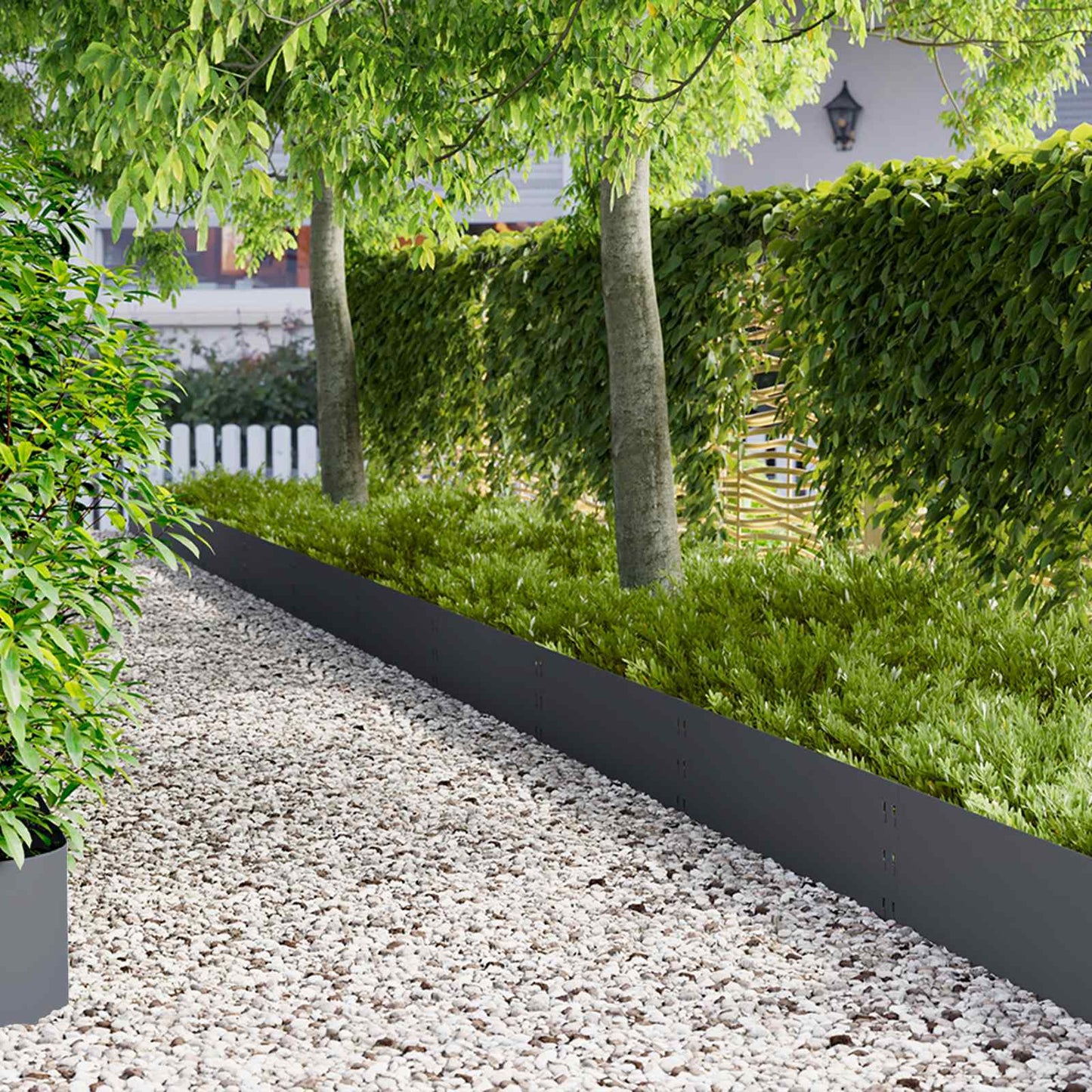 vidaXL Περίγραμμα γκαζόν 20 τμχ. 100 x 30 cm Ατσάλι Ανθρακί