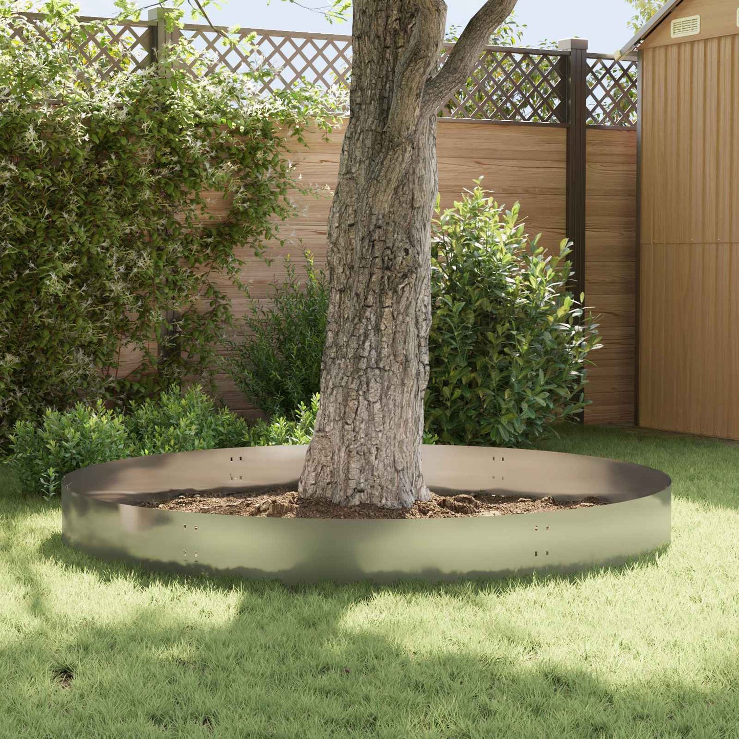 vidaXL Περίγραμμα γκαζόν 10 τμχ. 100 x 30 cm Ατσάλι Ασημί