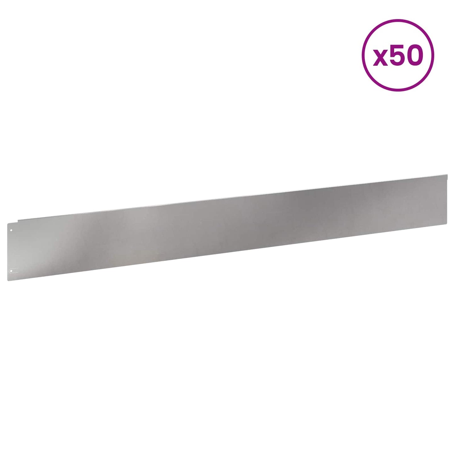vidaXL Περίγραμμα γκαζόν 50 τμχ. 100 x 12 cm Ατσάλι Ασημί