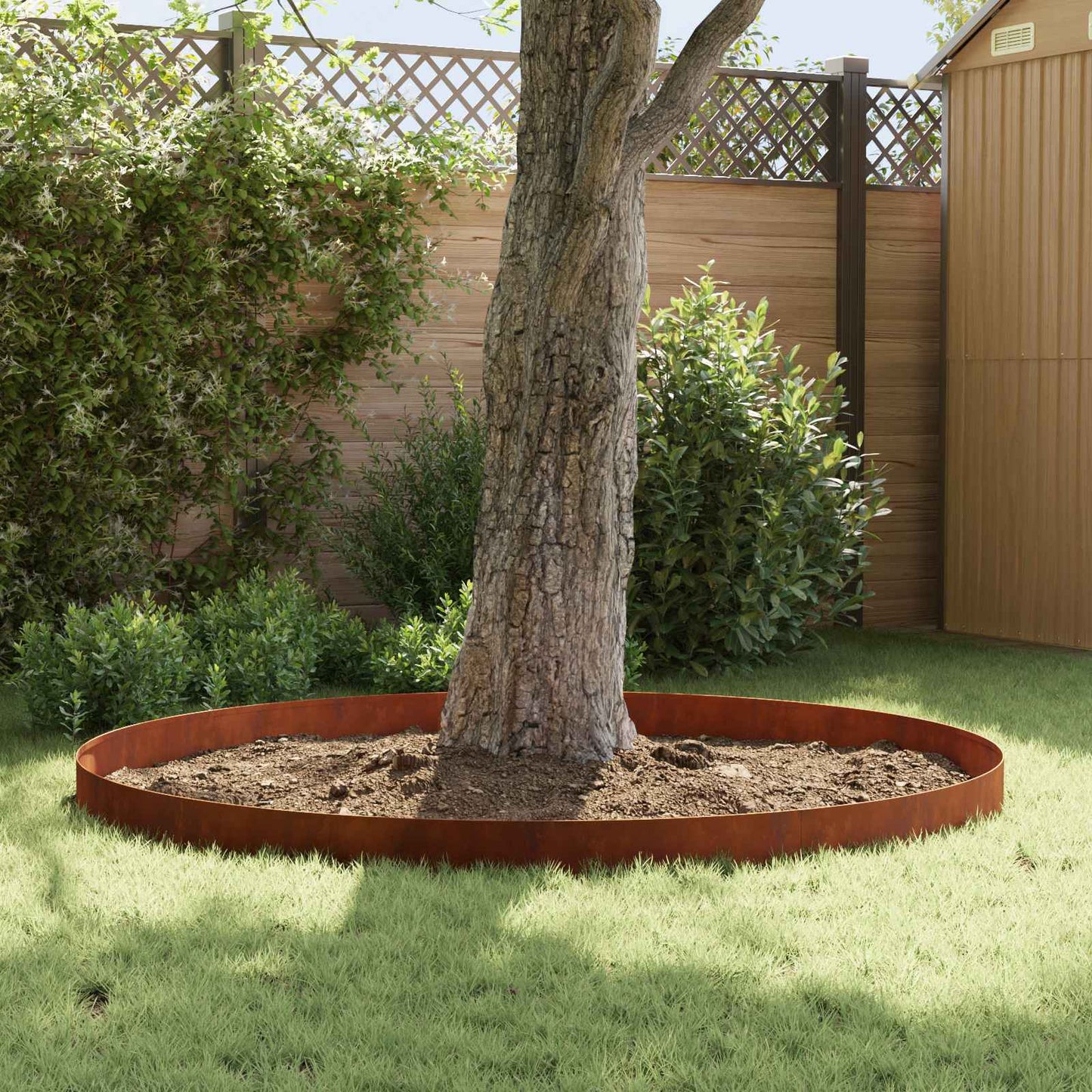 vidaXL Περίγραμμα γκαζόν 30 τμχ. 100 x 12 cm Ατσάλι Σκ rusty