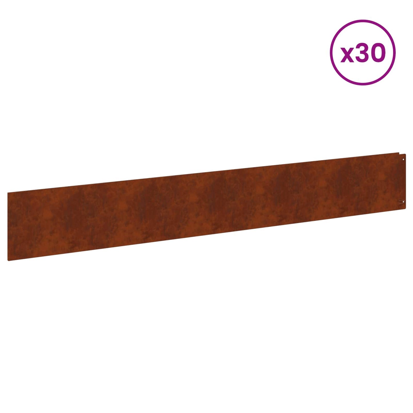 vidaXL Περίγραμμα γκαζόν 30 τμχ. 100 x 15 cm Ατσάλι Σκ rusty
