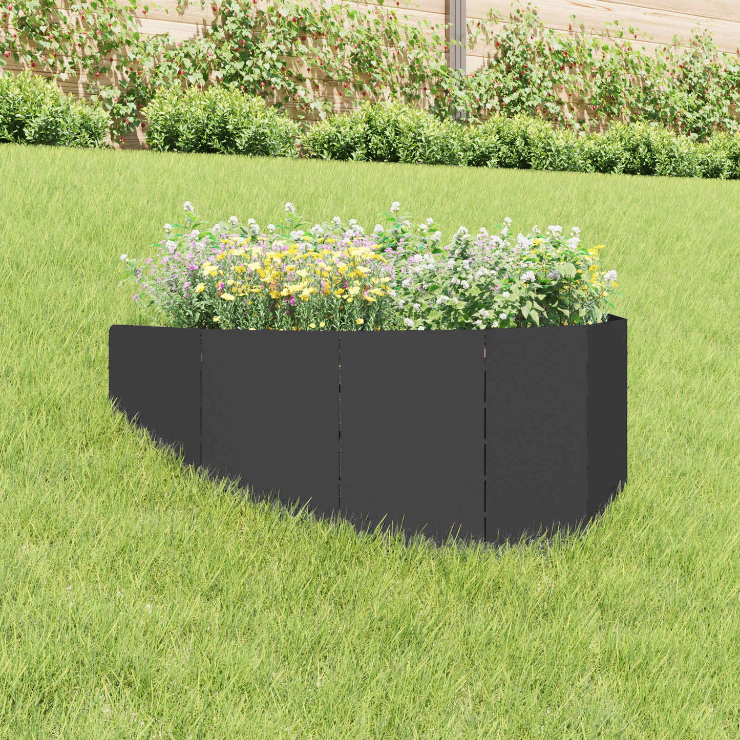 vidaXL Περίγραμμα γκαζόν 100 x 45 cm Ατσάλι Μαύρο