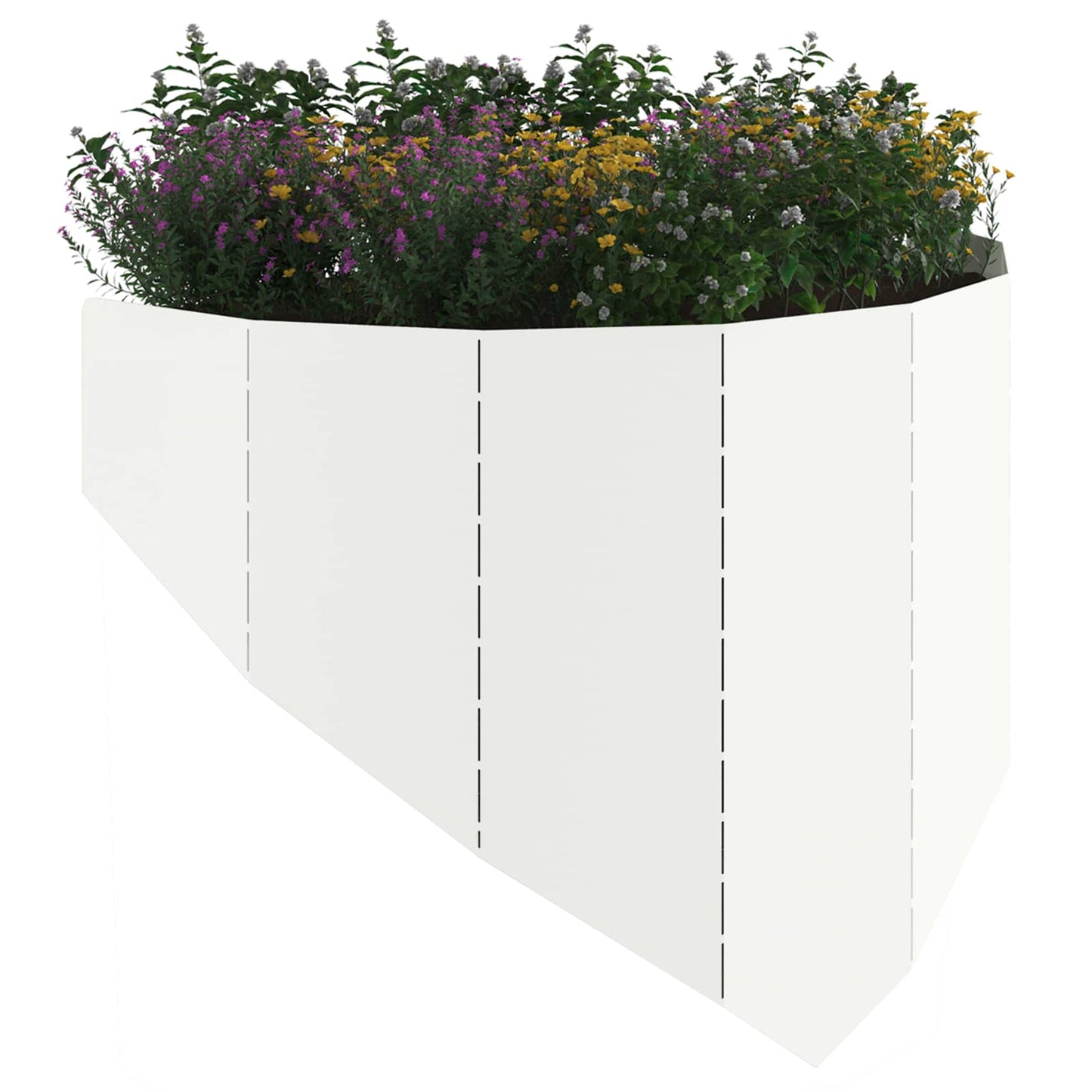 vidaXL Περίγραμμα γκαζόν 4 τμχ. 100 x 45 cm Ατσάλι Λευκό