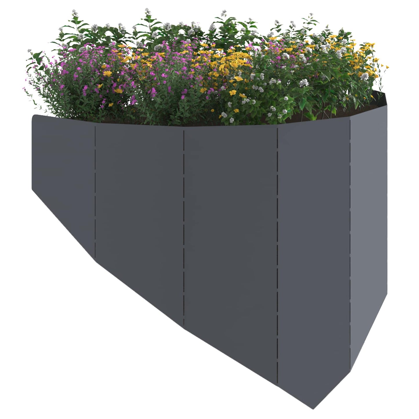 vidaXL Περίγραμμα γκαζόν 4 τμχ. 100 x 45 cm Ατσάλι Ανθρακί