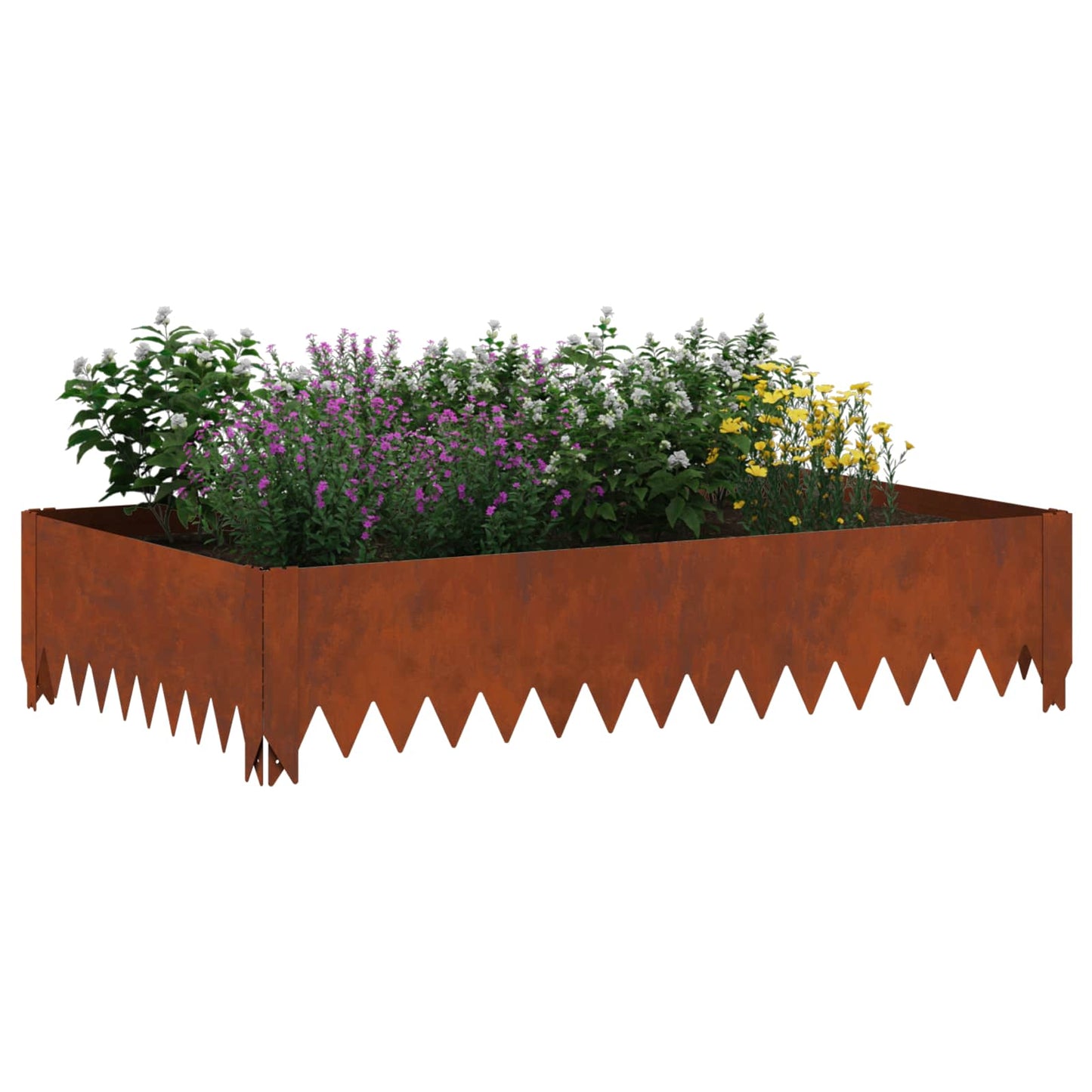 vidaXL Περίγραμμα γκαζόν 100 x 60 x 20 εκ. Ατσάλι Σκ rusty