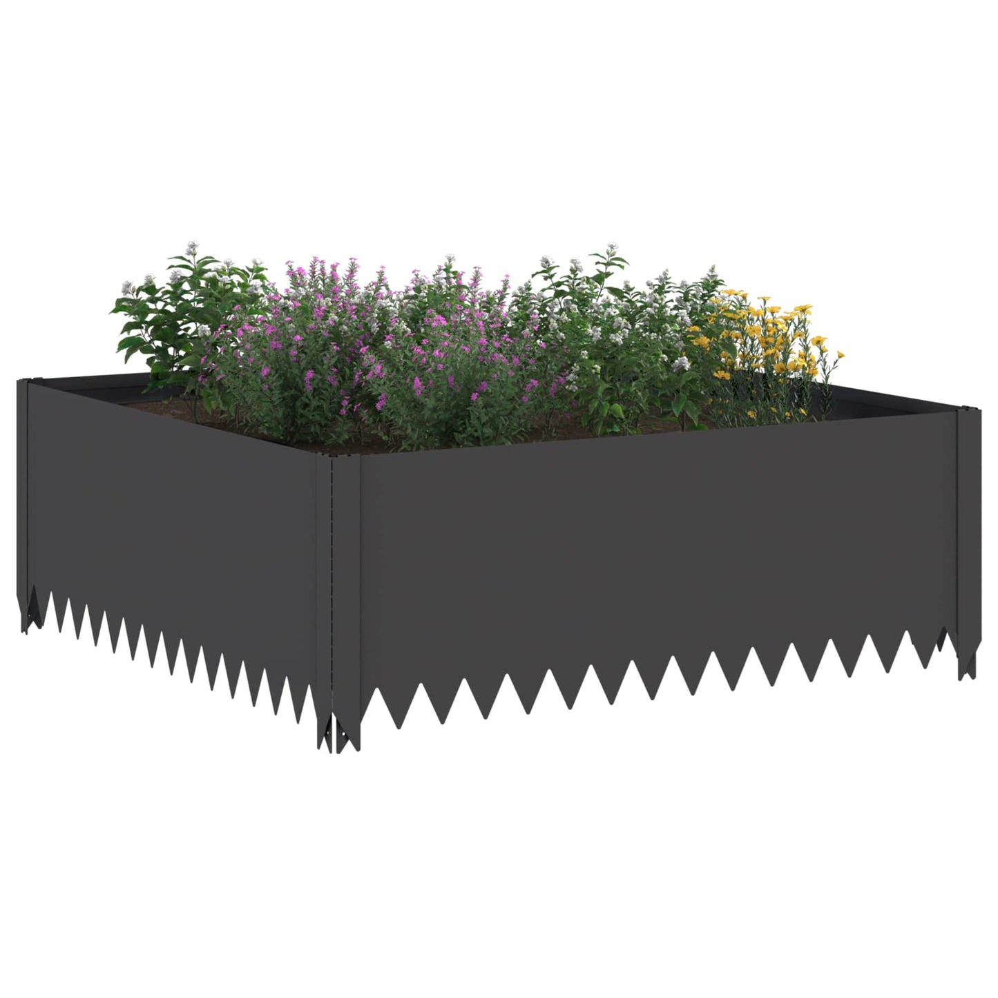 vidaXL Περίγραμμα γκαζόν 100 x 100 x 35 cm Ατσάλι Μαύρο