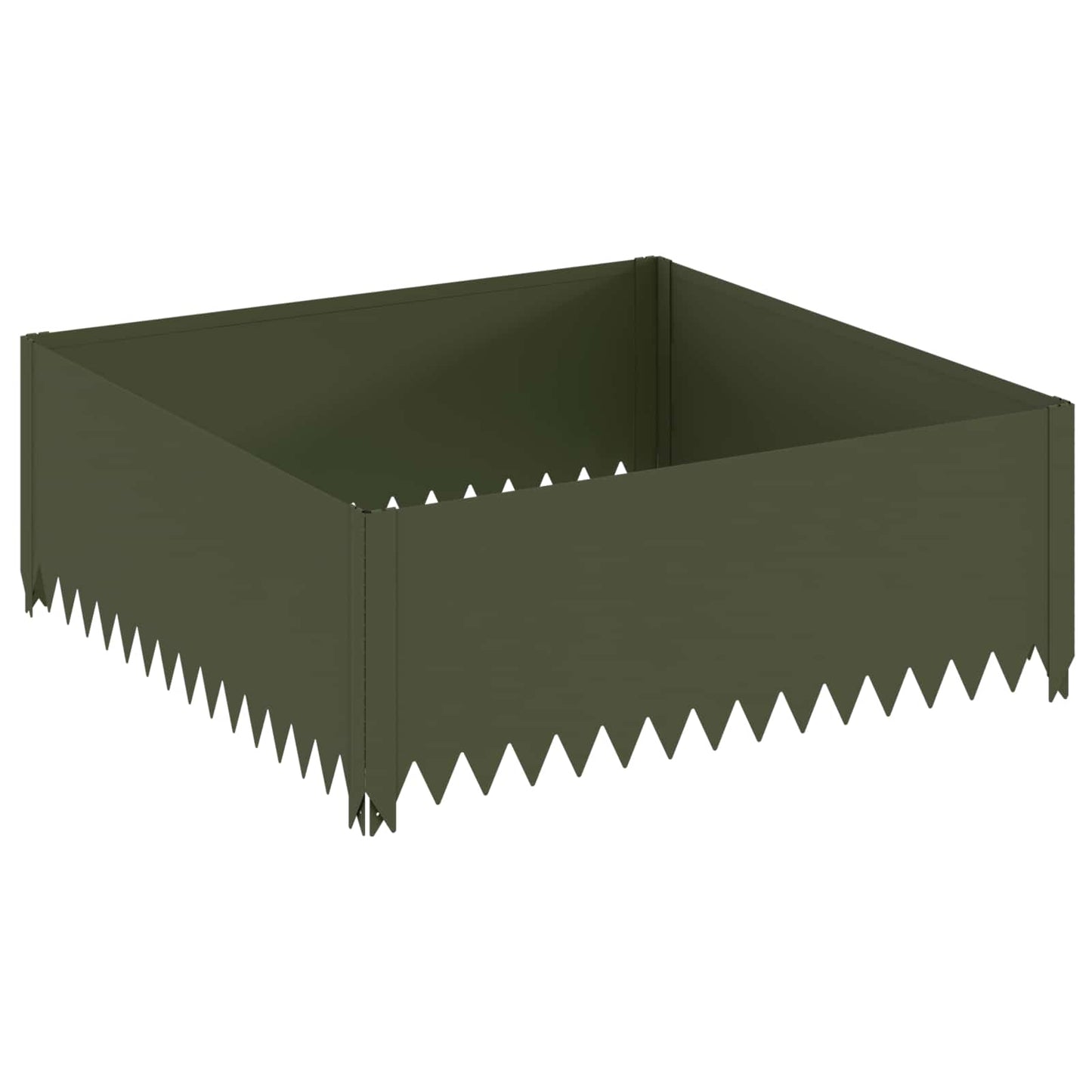 vidaXL Περίγραμμα γκαζόν 4 τμχ. 100 x 100 x 35 cm Ατσάλι Λαδί