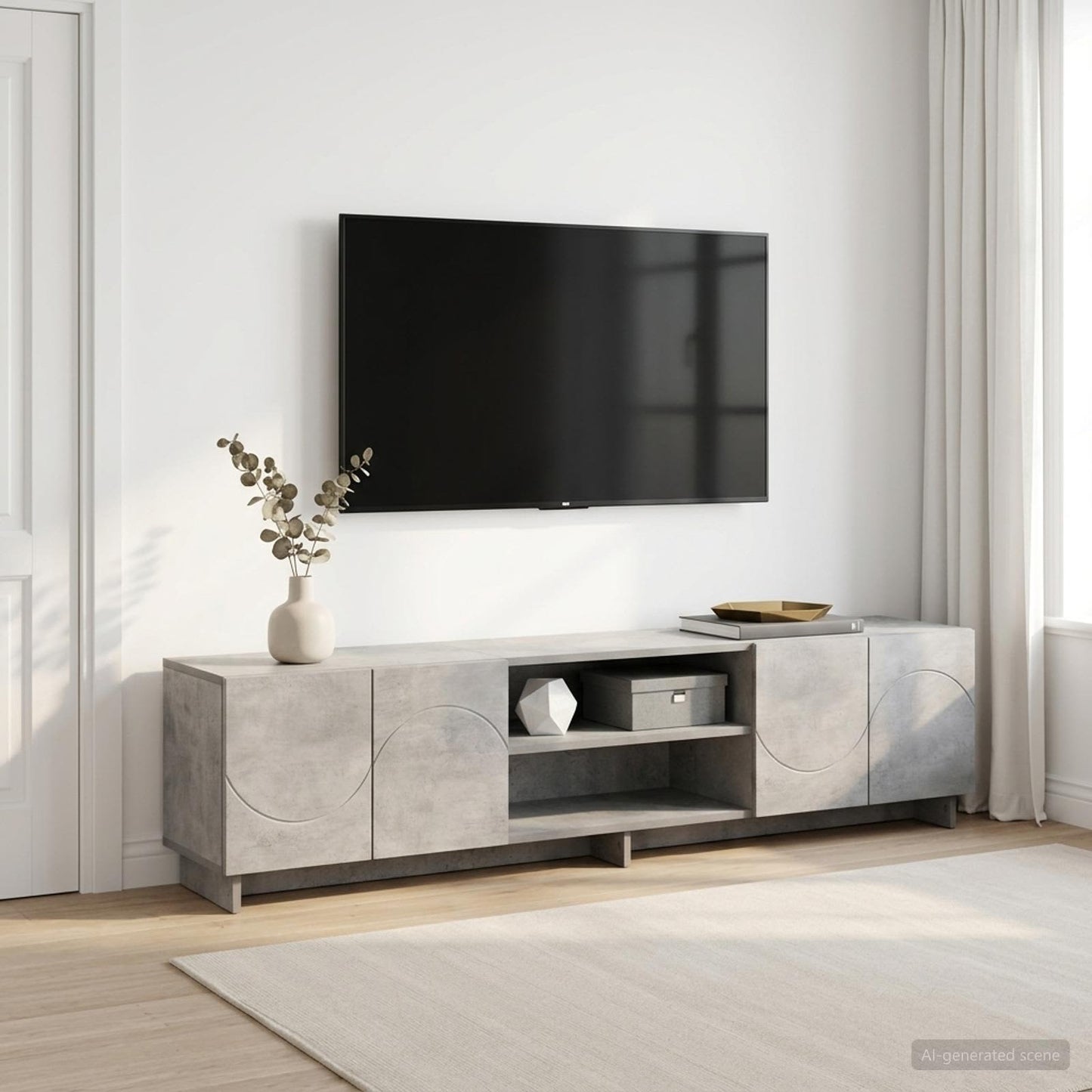 vidaXL Βάση TV 180 x 34,5 x 40 εκ. Γκρι Σκυροδέματος