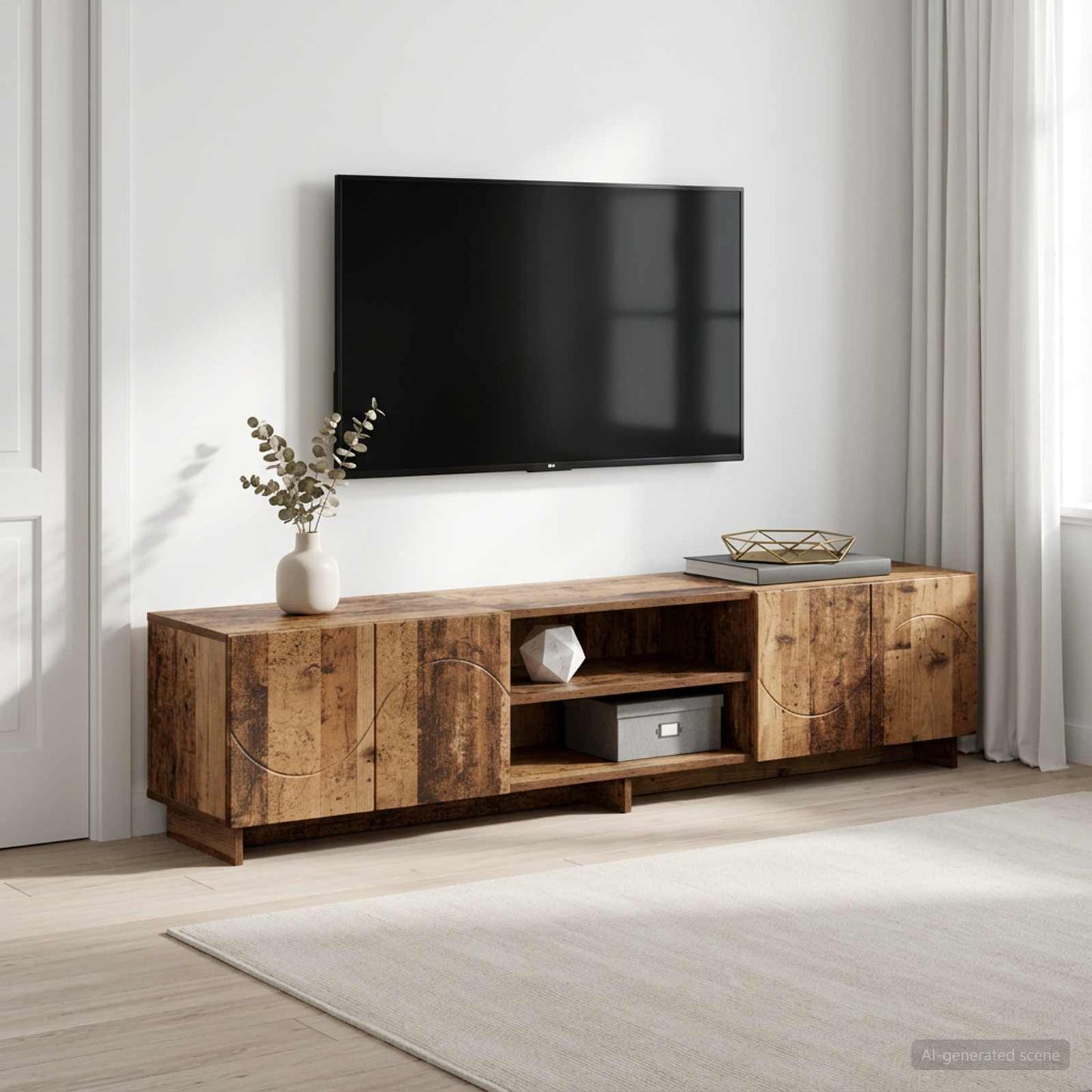 vidaXL Βάση TV 180 x 34,5 x 40 εκ. Παλαιωμένο ξύλο Επεξεργασμένο Ξύλο