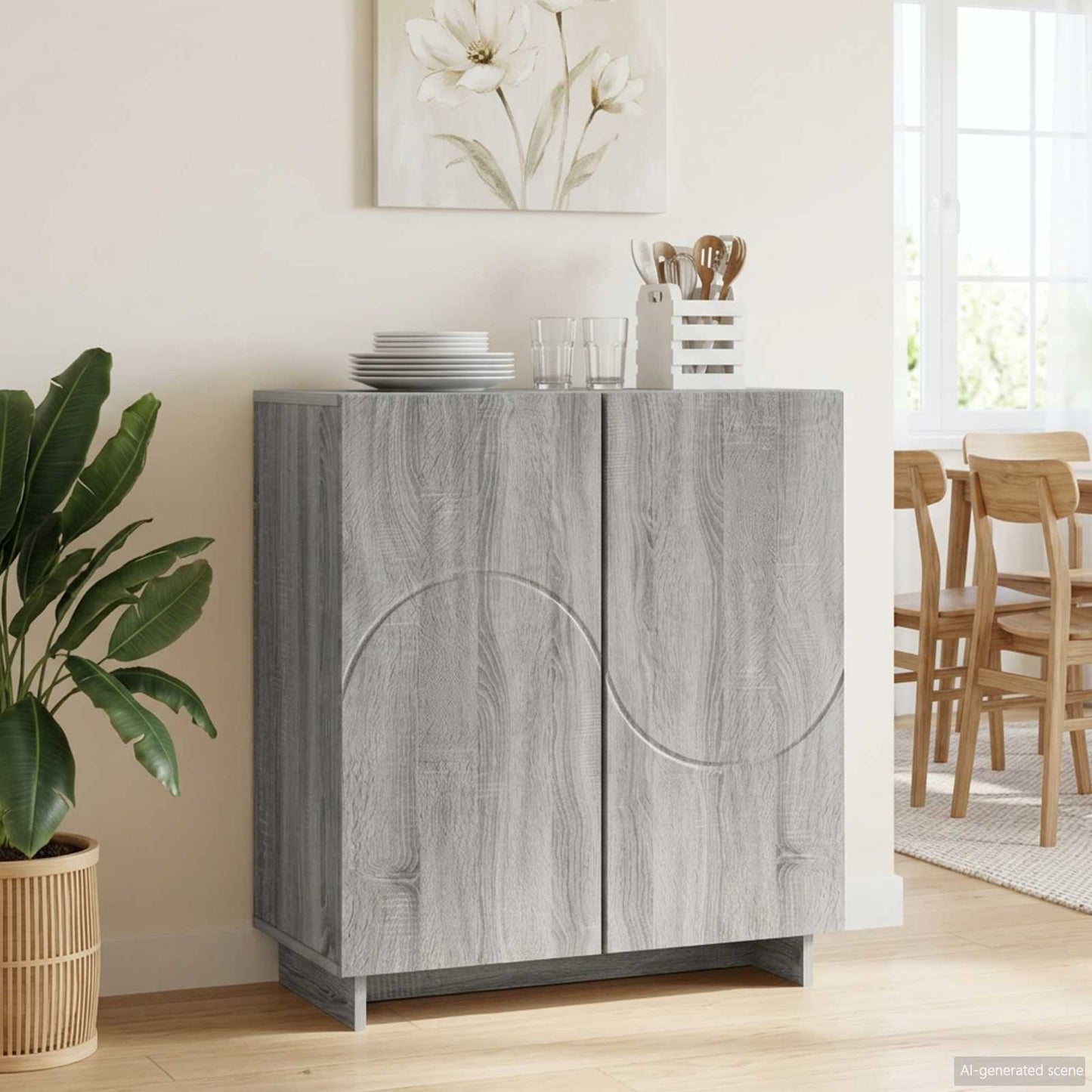 vidaXL Μπουφές Γκρι Sonoma 67 x 34,5 x 75 εκ. Επεξεργασμένο ξύλο