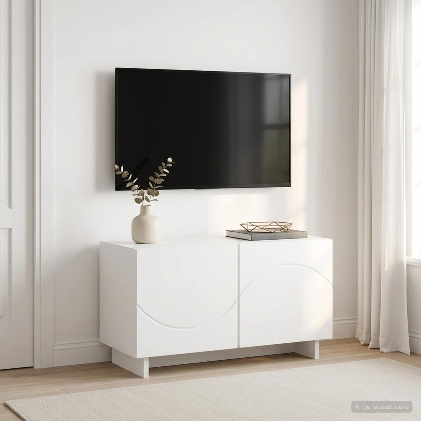 vidaXL Βάση TV 60 x 34.5 x 40 cm Λευκό Επεξεργασμένο Ξύλο