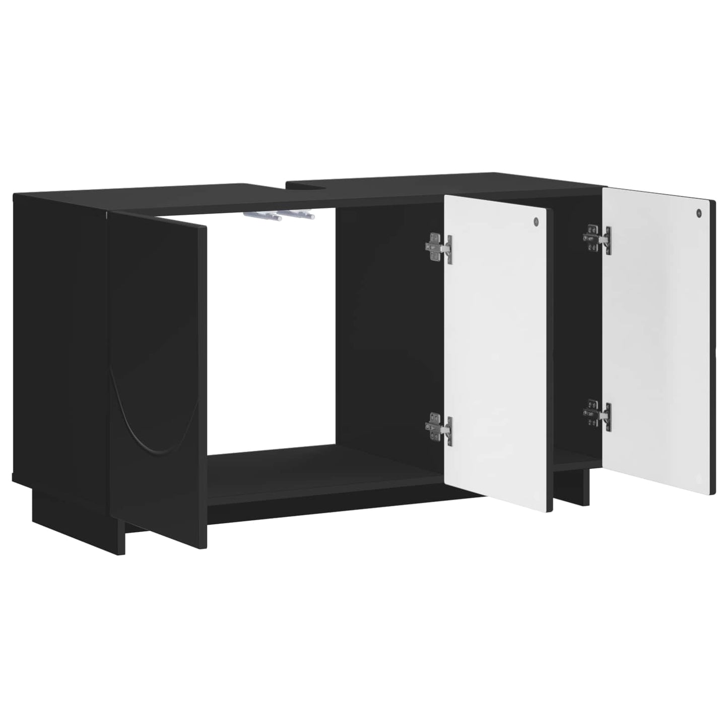 vidaXL Έπιπλο μπάνιου Μαύρο 101 x 41 x 58 cm Επεξεργασμένο ξύλο