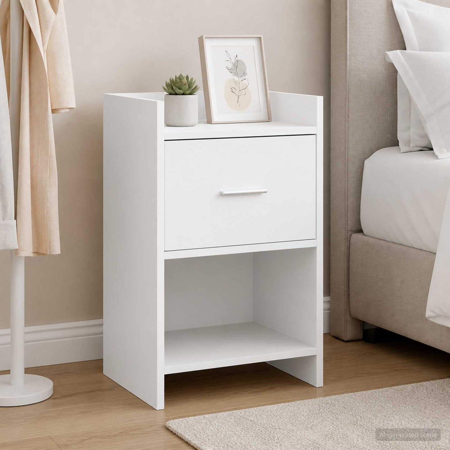 vidaXL Κομοδίνα Λευκό 40 x 30 x 60 cm Επεξεργασμένο Ξύλο