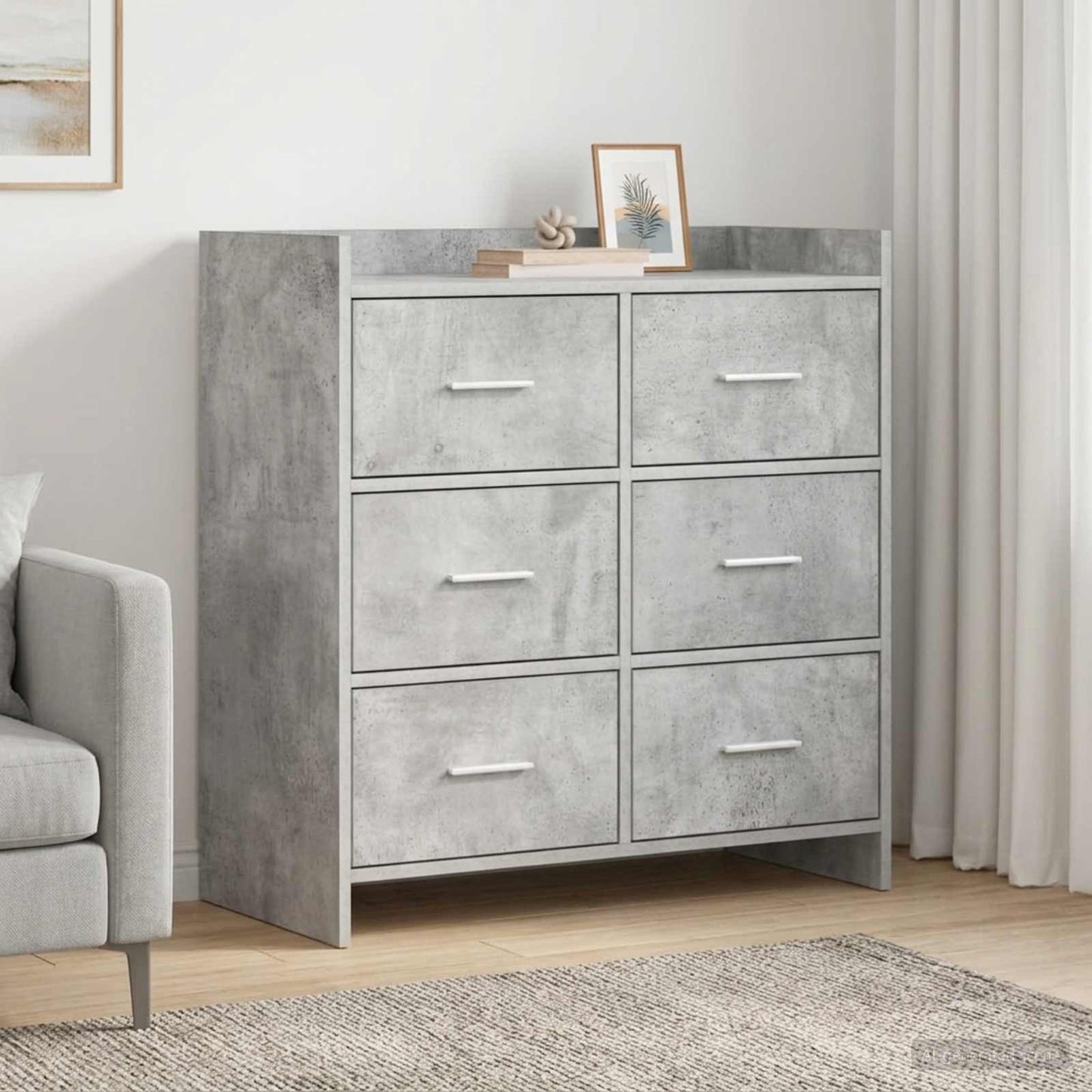vidaXL Πλαϊνό γραφείο Γκρι Σκυροδέματος 75 x 33 x 80 εκ
