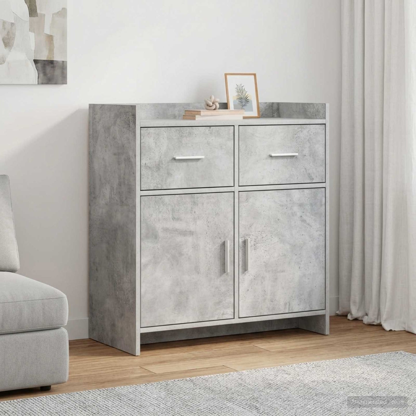 vidaXL Πλαϊνό γραφείο Γκρι Σκυροδέματος 75 x 36 x 80 εκ