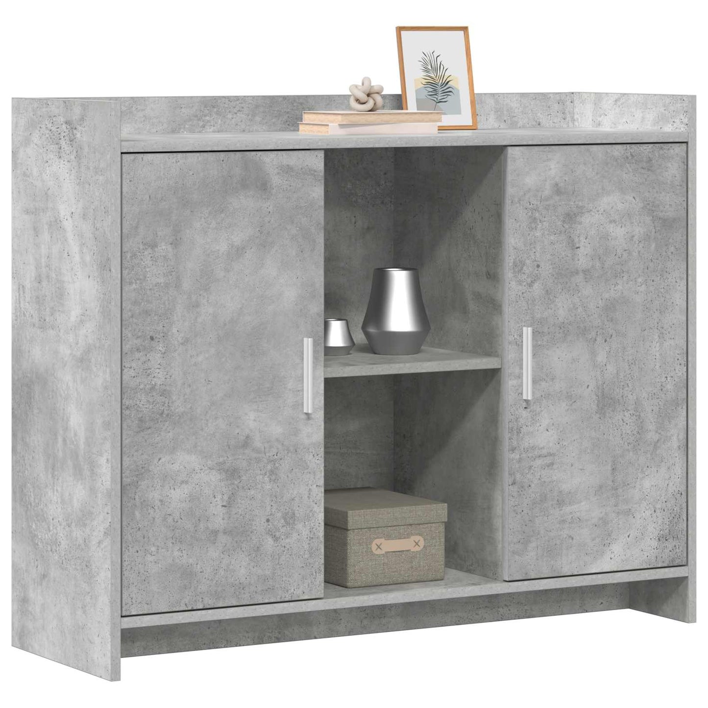 vidaXL Πλαϊνό γραφείο Concrete Grey 98,5 x 33 x 80 εκ