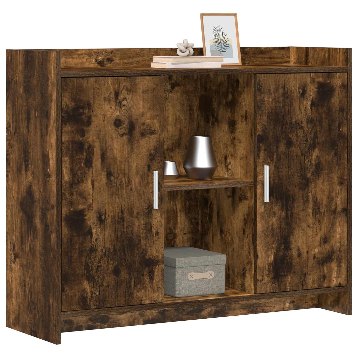 vidaXL Πλαϊνό γραφείο Smoked Oak 98,5 x 33 x 80 εκ Επεξεργασμένο Ξύλο