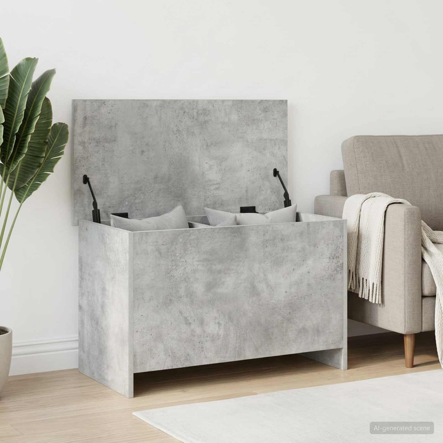 vidaXL Θήκη Αποθήκευσης Γκρι Σκυροδέματος 80 x 40 x 50 cm