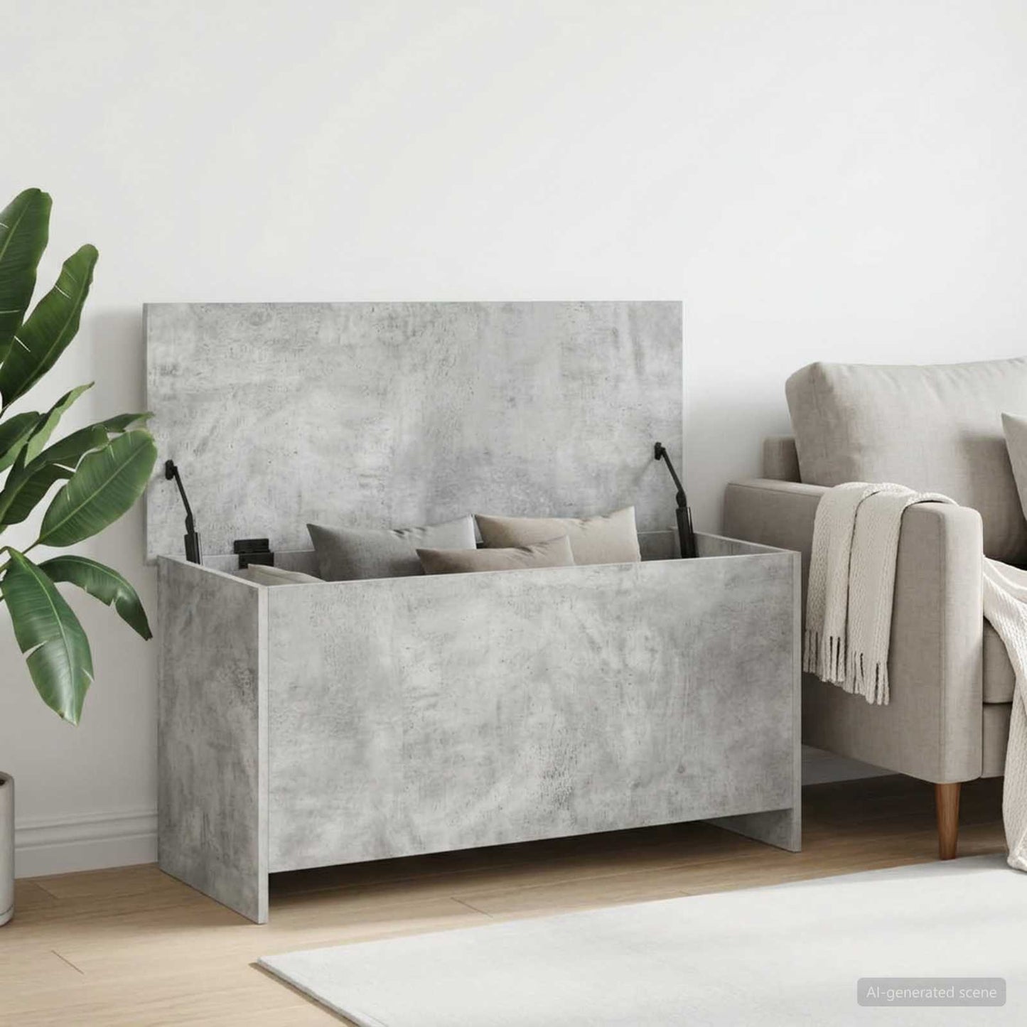 vidaXL Θήκη Αποθήκευσης Γκρι Σκυροδέματος 100 x 40 x 50 cm