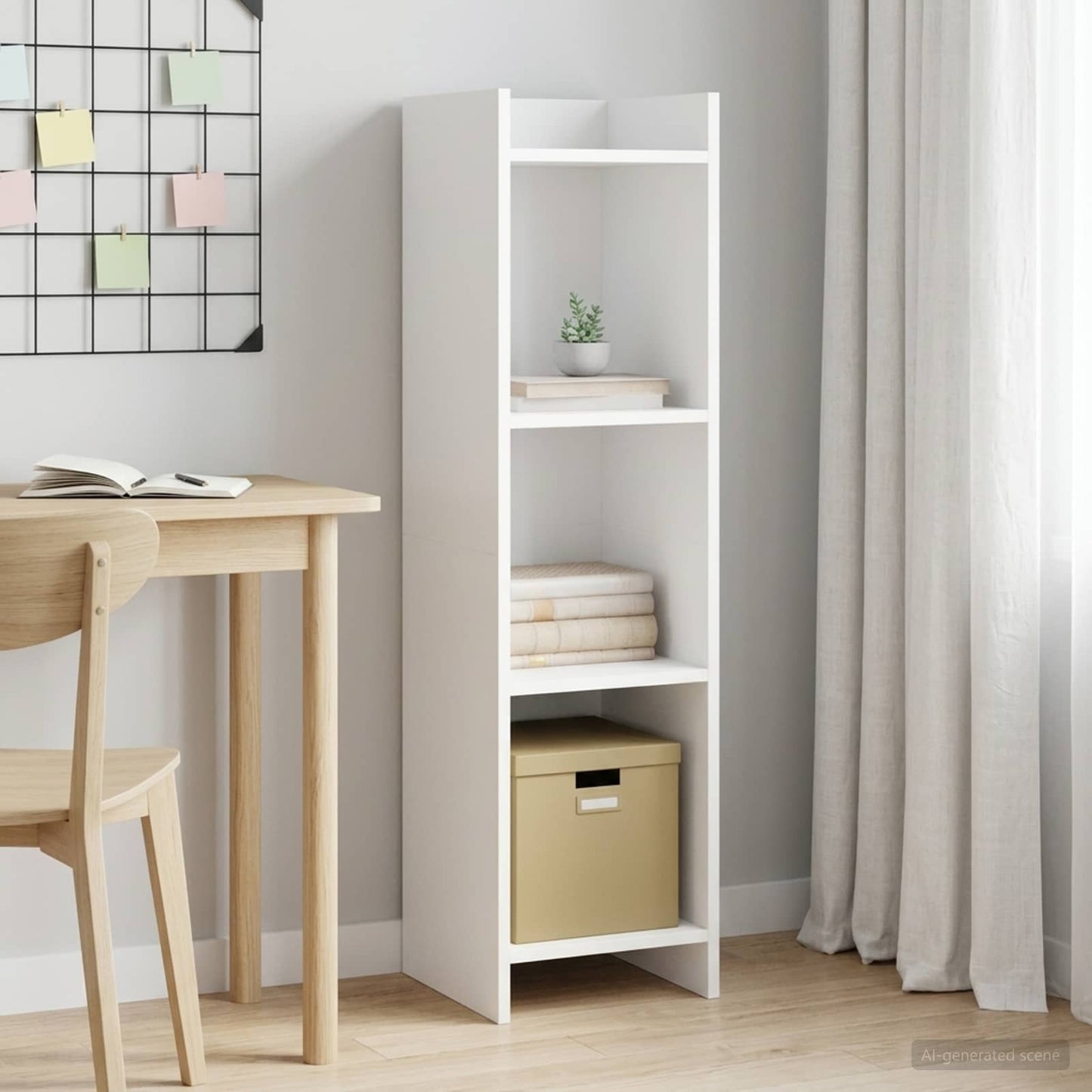 vidaXL Βιβλιοθήκη Λευκό 30 x 30 x 111 εκ Επεξεργασμένο Ξύλο