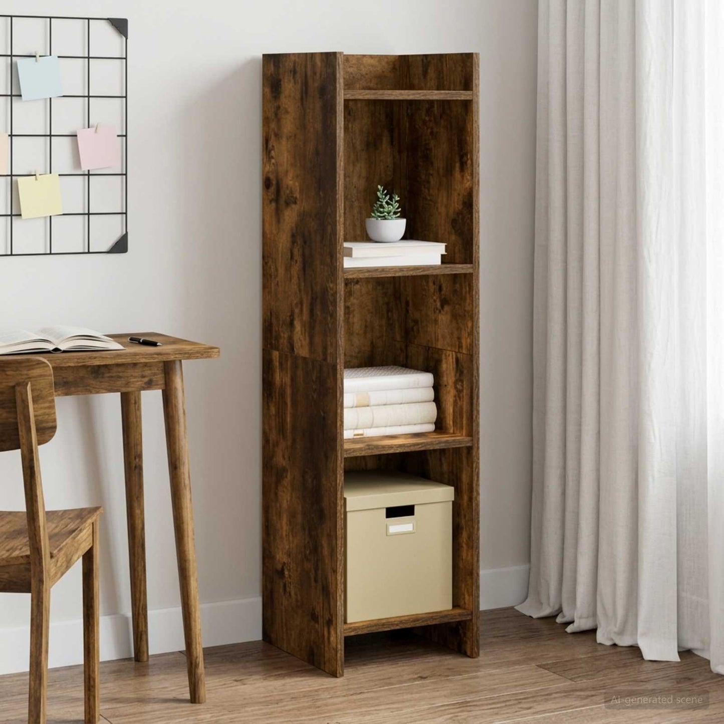 vidaXL Βιβλιοθήκη Καπνισμένο Ξύλο Δρυός 30 x 30 x 111 εκ